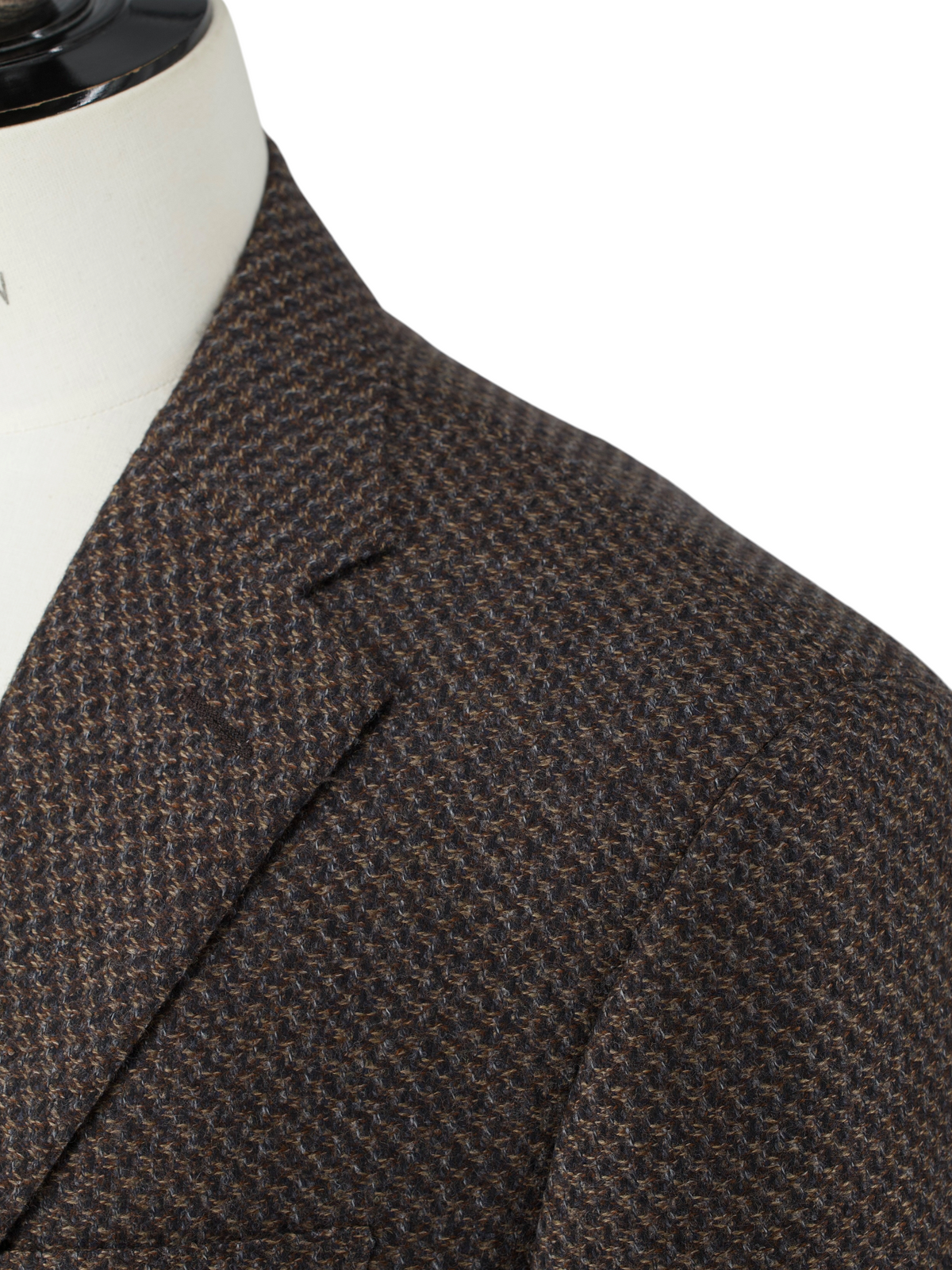 Corneliani Brown Wool & Silk Micro-Pattern Leader-Soft Jacket