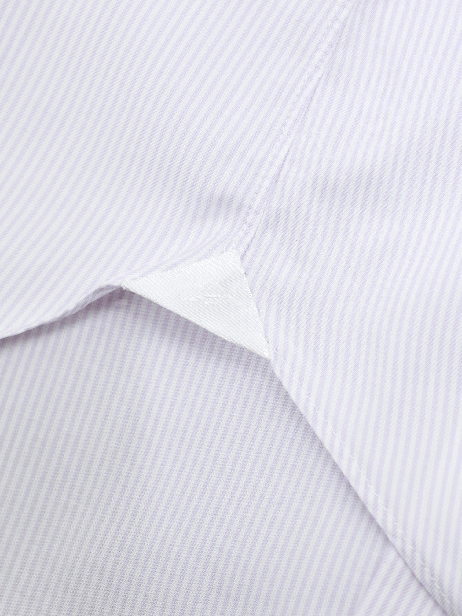 Finamore Lavender Purple & White Cotton Pinstripe Neapolitan Shirt