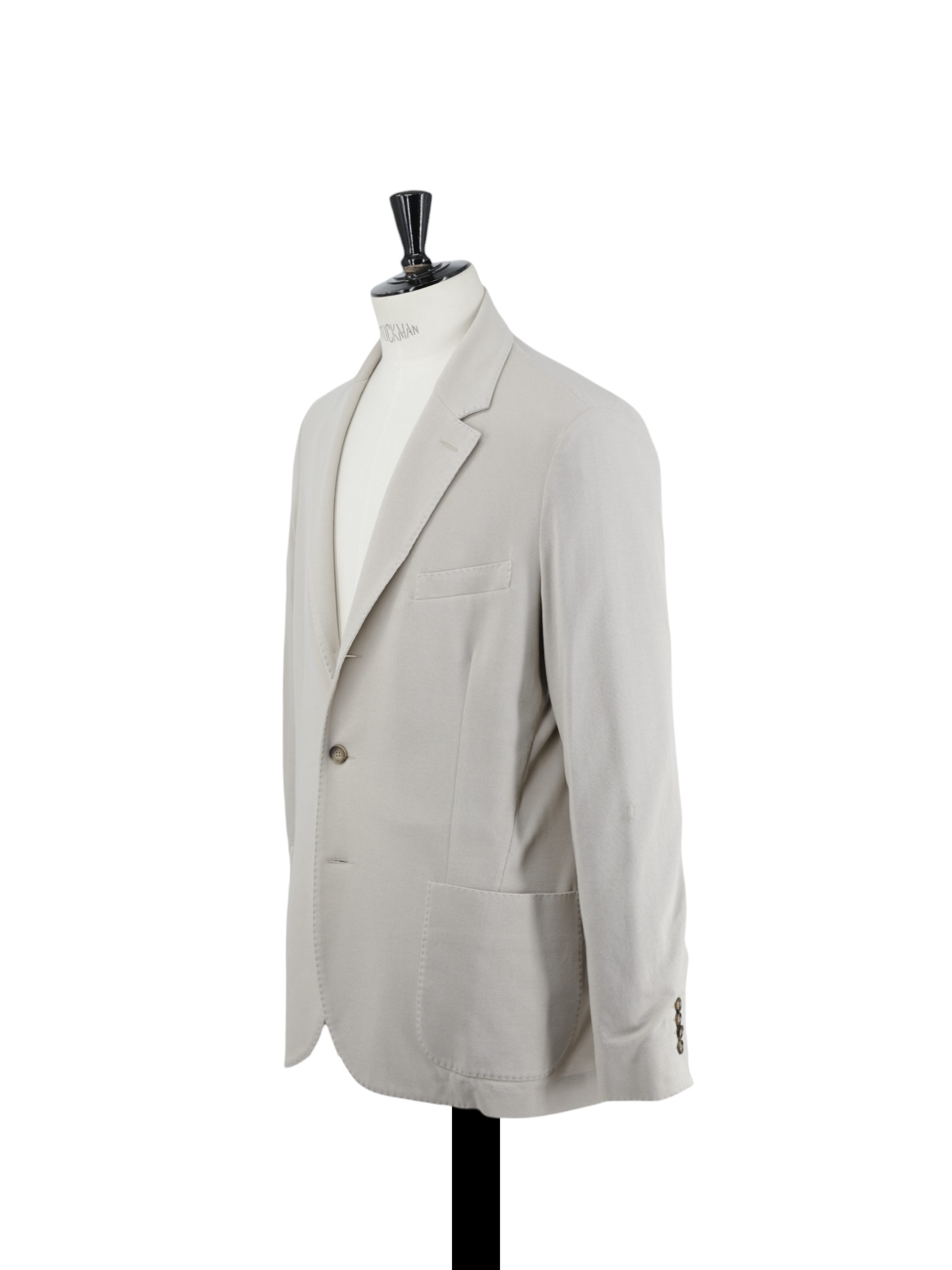 Mandelli Ecru Lightweight-Cotton Unconstructed Tricot Jacket