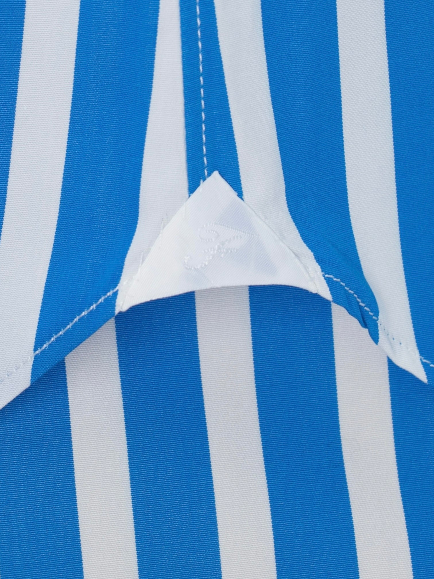 Finamore Sky Blue & White Cotton Bengal Stripe Shirt