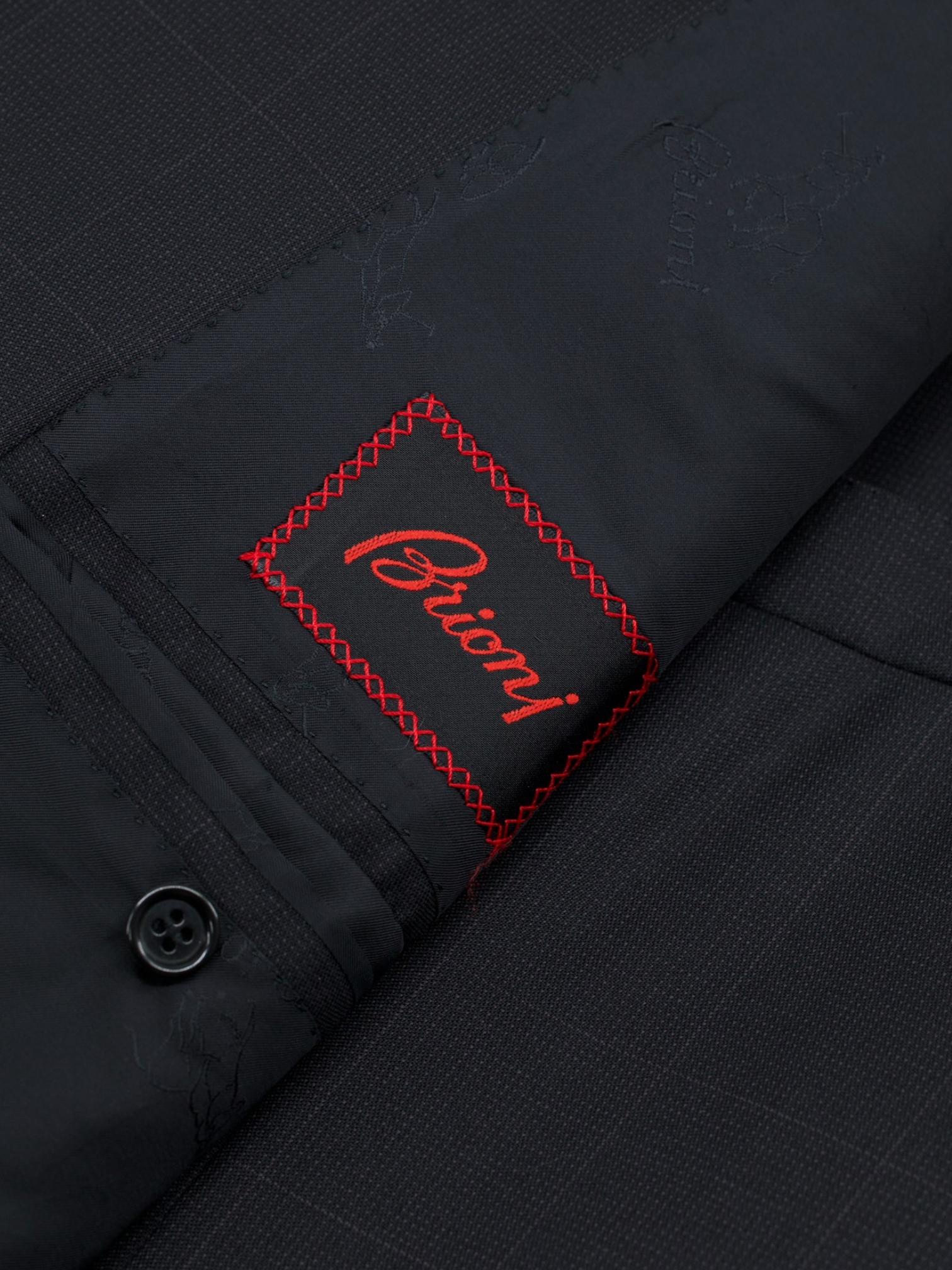 Brioni Anthracite Fine-Wool Roman-Style Windowpane Suit