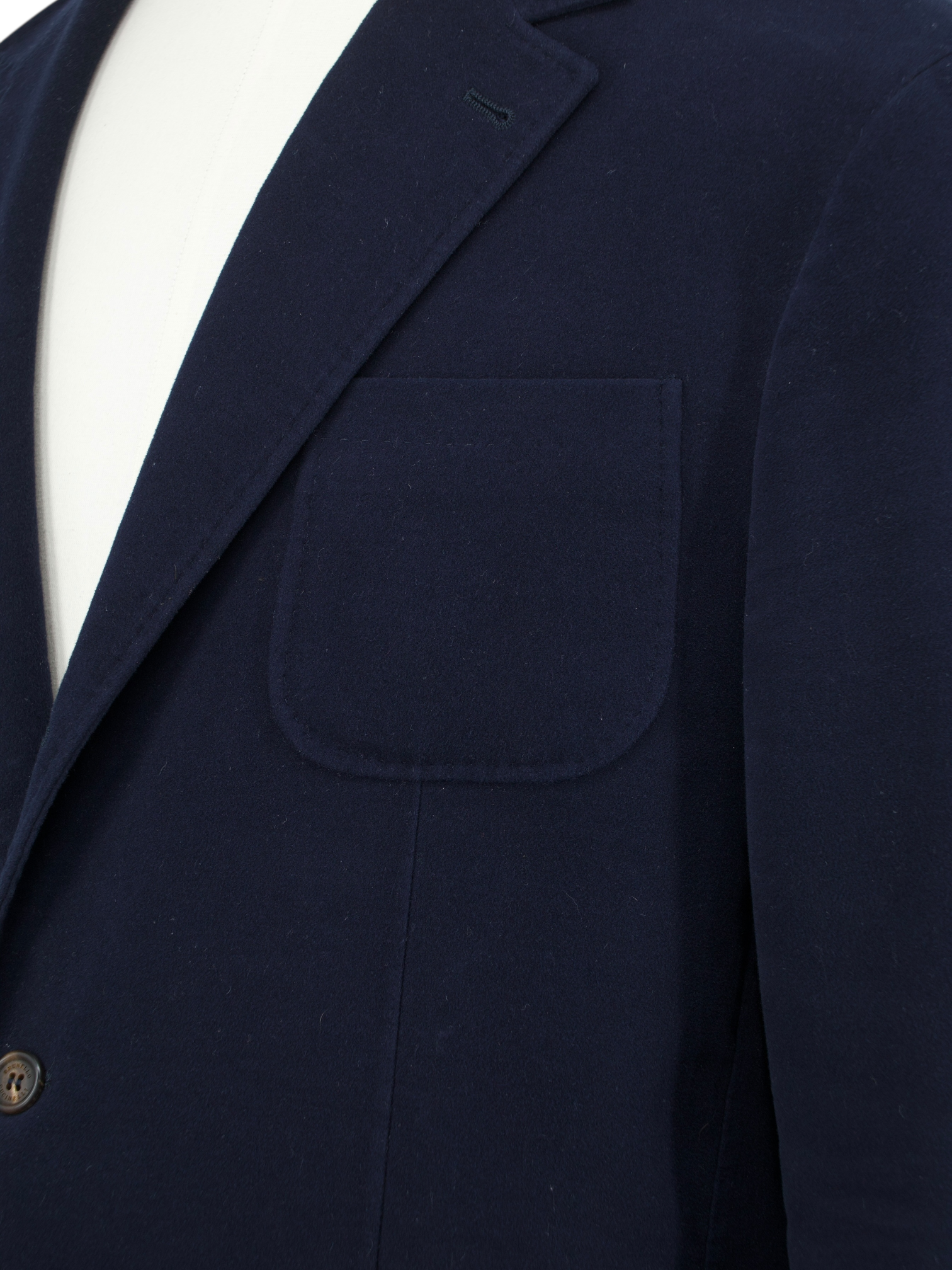 Brunello Cucinelli Navy Brushed-Wool Jacket
