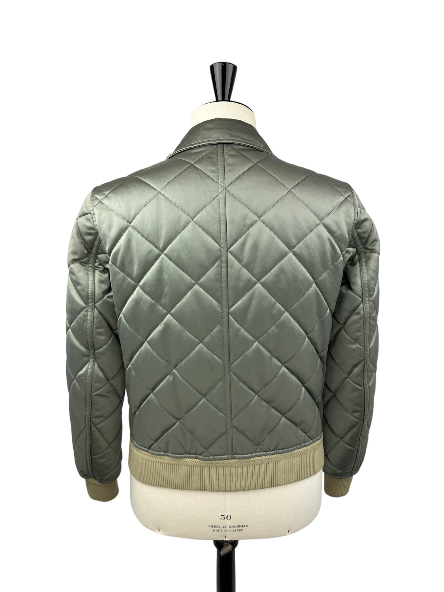 Tom Ford Pistache Diamond-Quilted Bomber Jacket