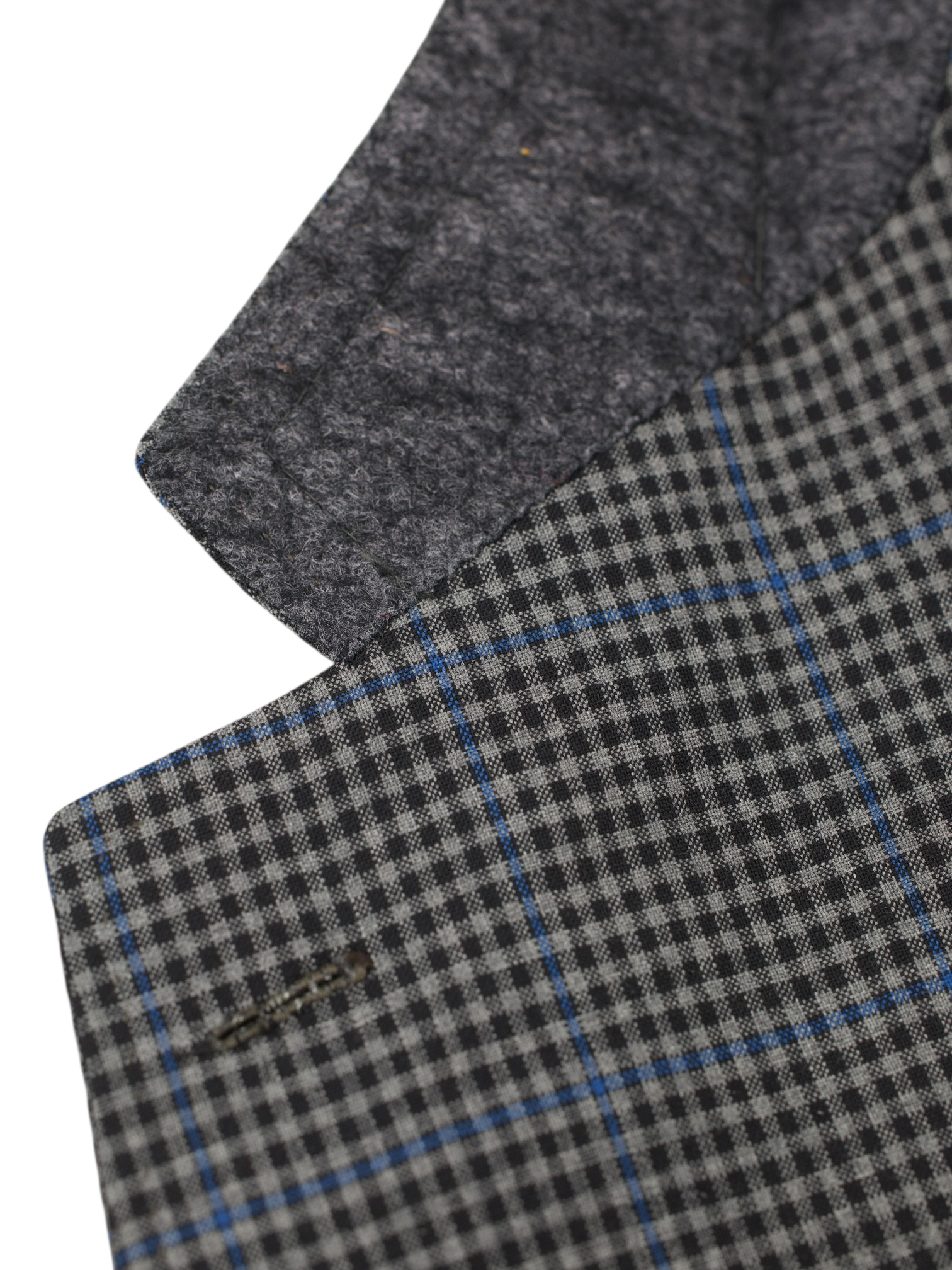 Brioni Vintage Grey & Light Blue Wool Windowpane Jacket