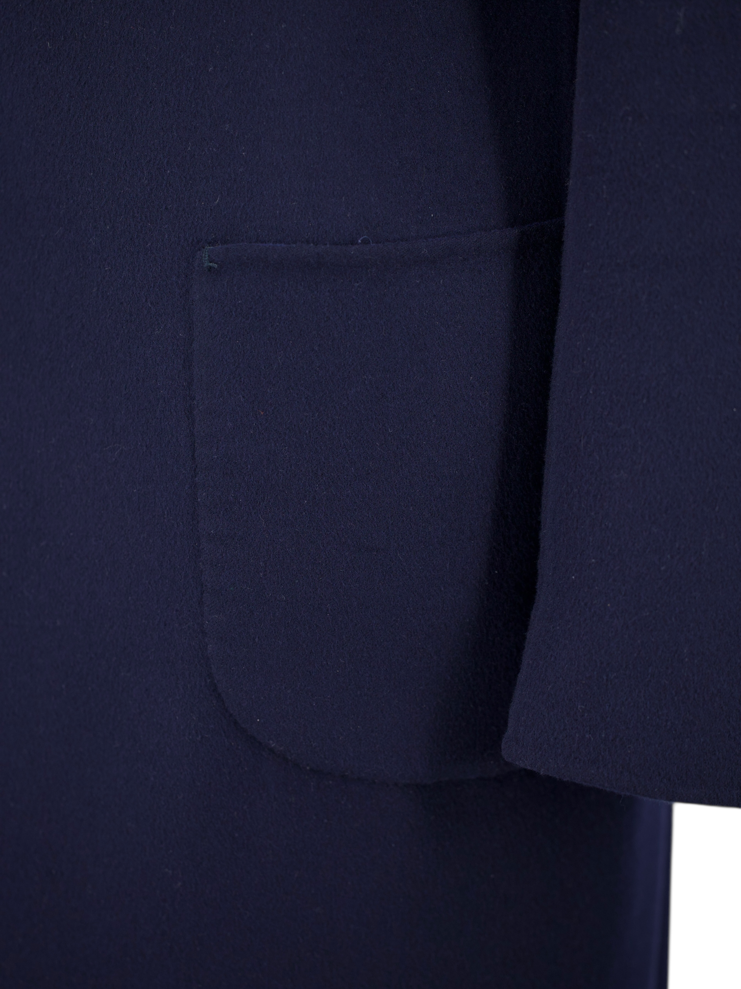 Lardini Navy Double-Faced "Capolavoro" Wool Unlined Overcoat