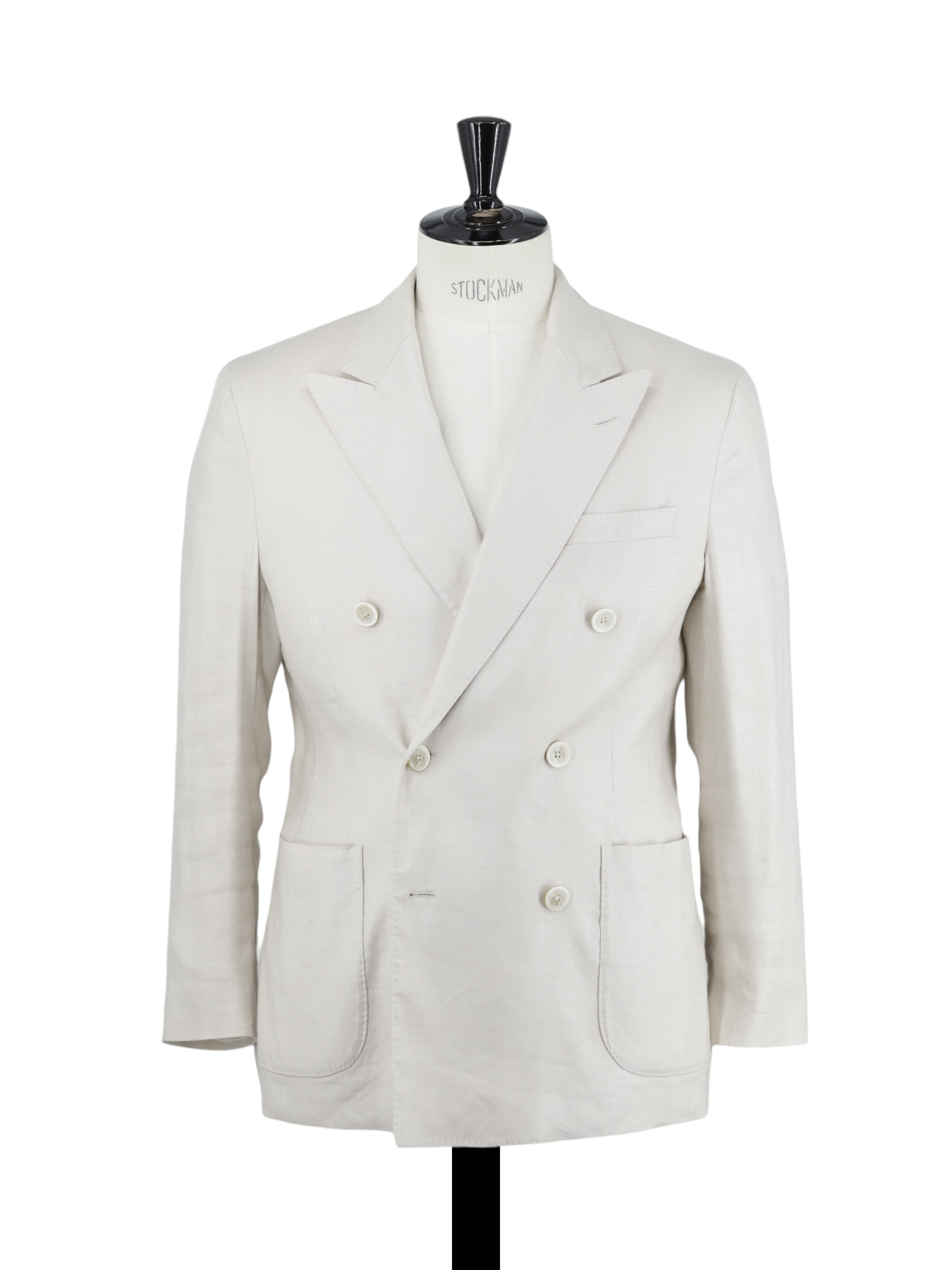 Lardini Dusty-Rose Double Breasted Linen & Viscose Twill Jacket