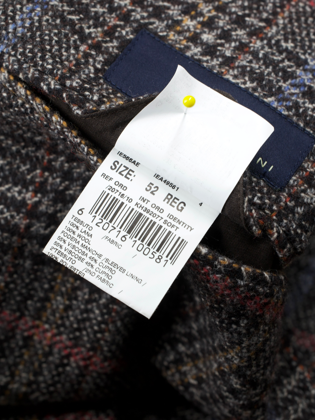 Lardini Brown & Multicolor Wool Tartan Jacket