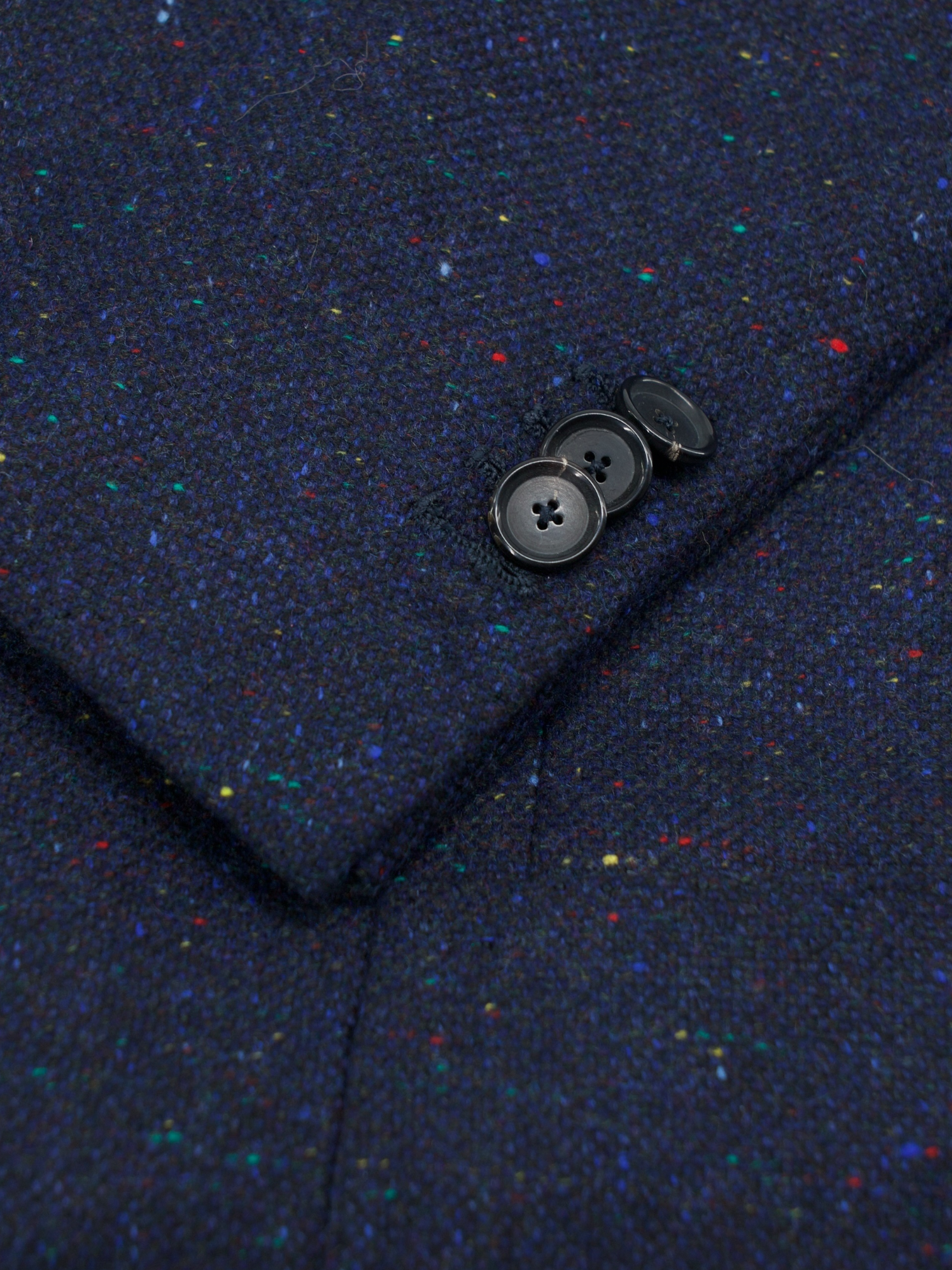 Cesare Attolini Dark Blue Cashmere & Silk Multicolor Donegal Jacket