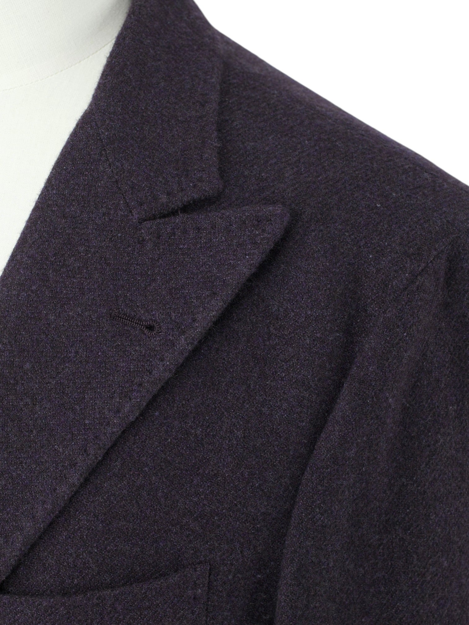 Brunello Cucinelli Aubergine Cashmere & Wool Peak-Lapel Jacket