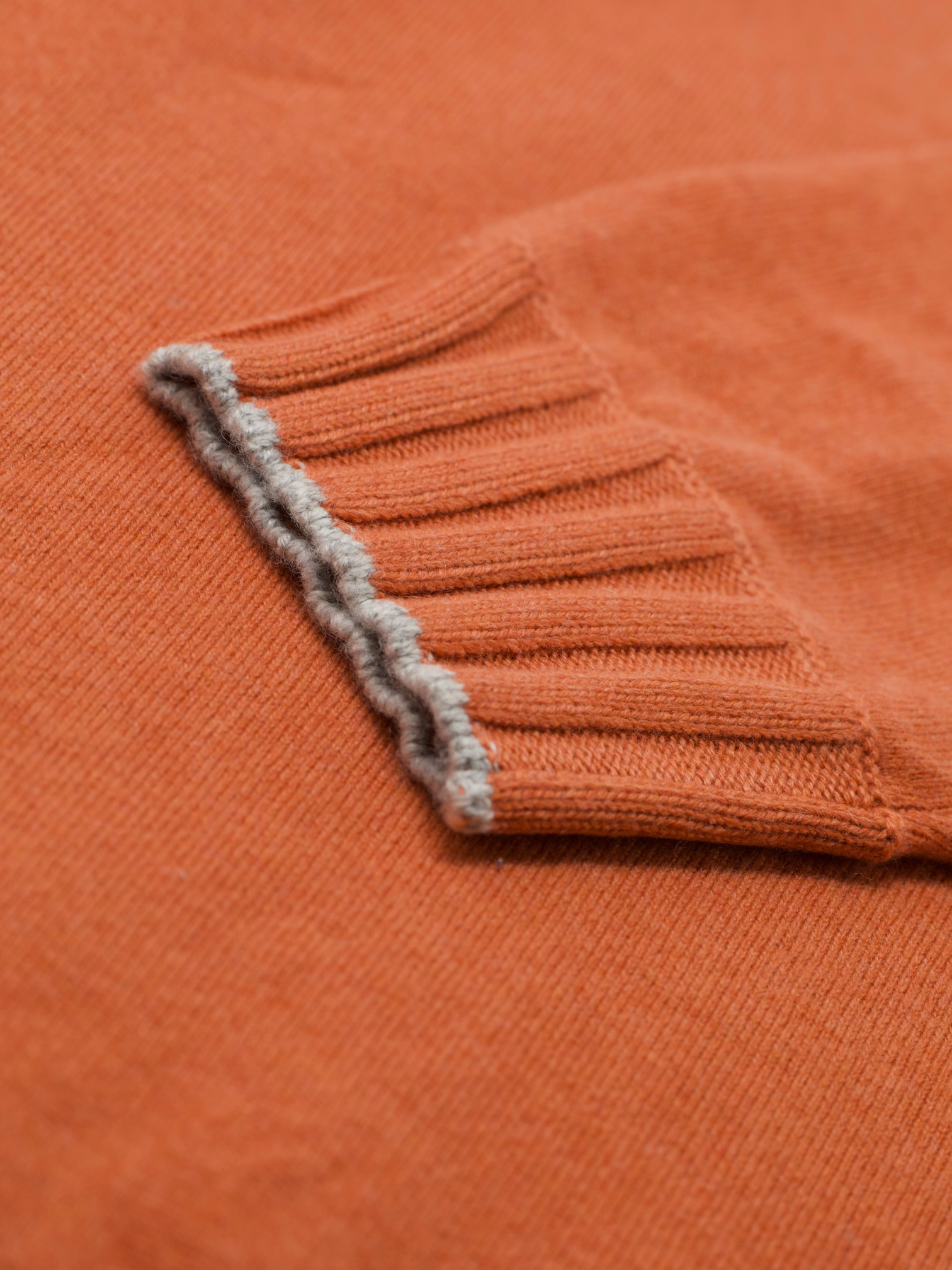 Cesare Attolini Orange Duvet Cashmere Half-Zip Knitwear