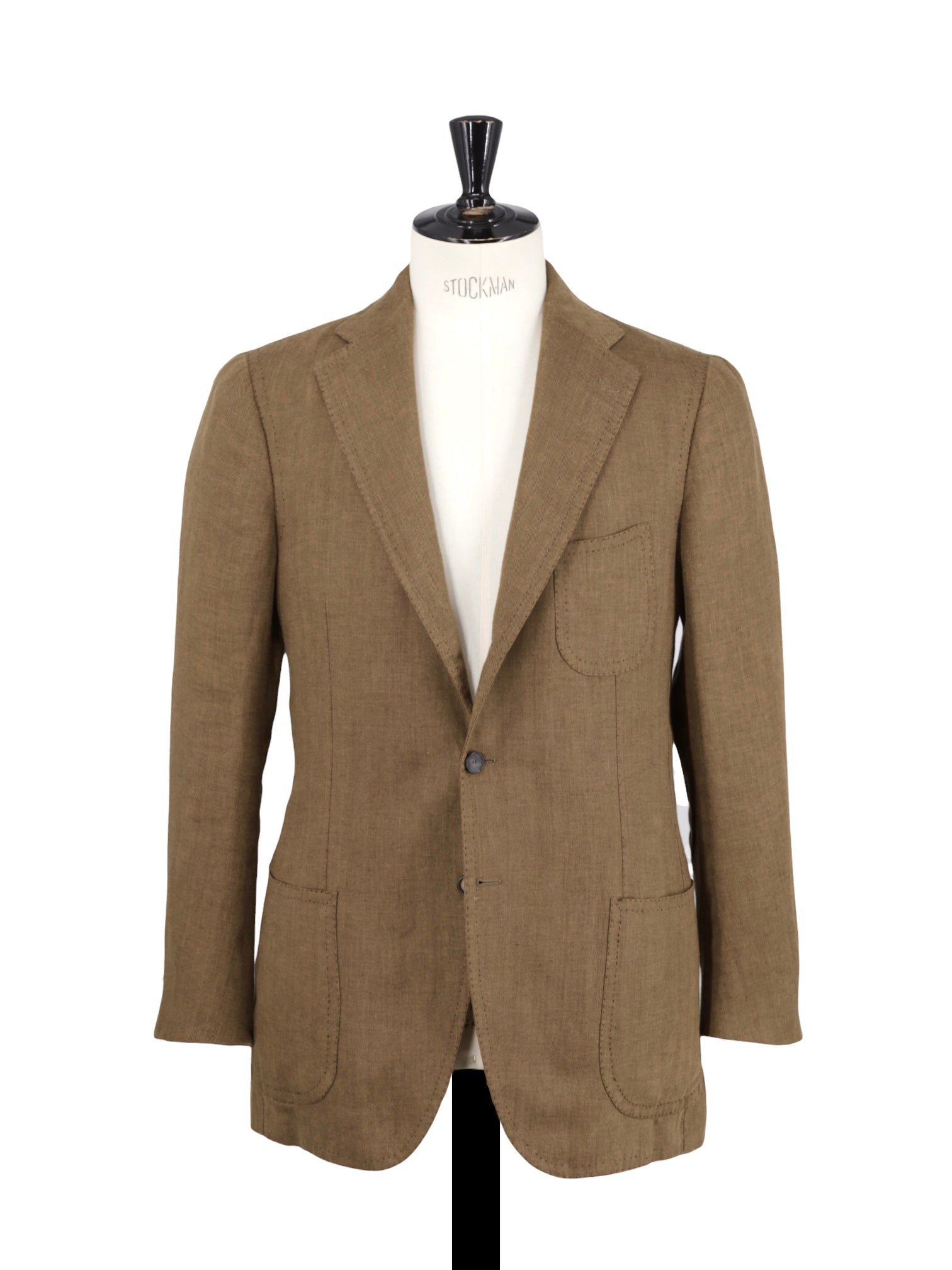 Cesare Attolini Tobacco Brown Pure-Linen Herringbone Summer Suit