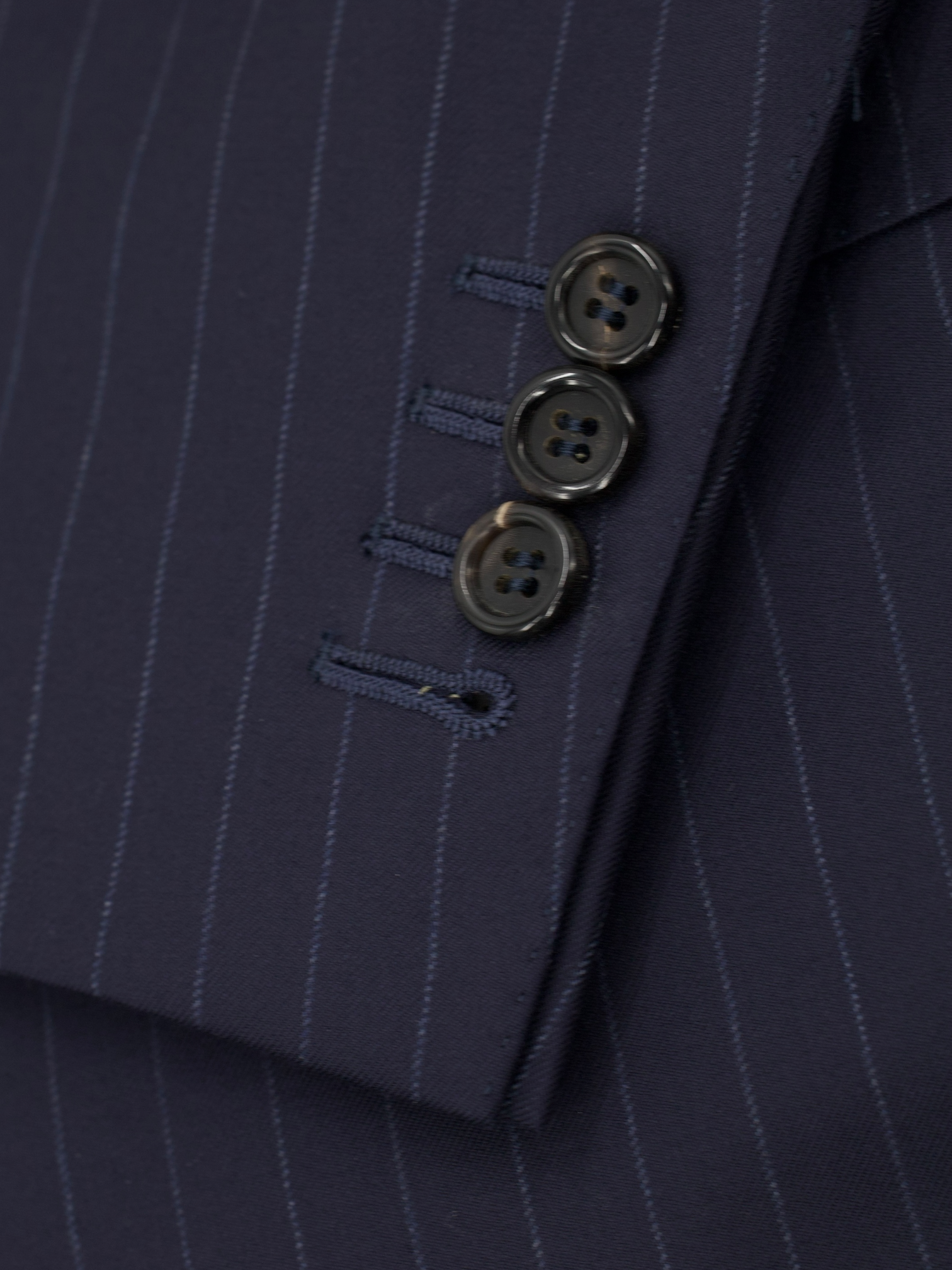 Canali Dark Blue Super 160's Pinstripe Wallstreet Suit