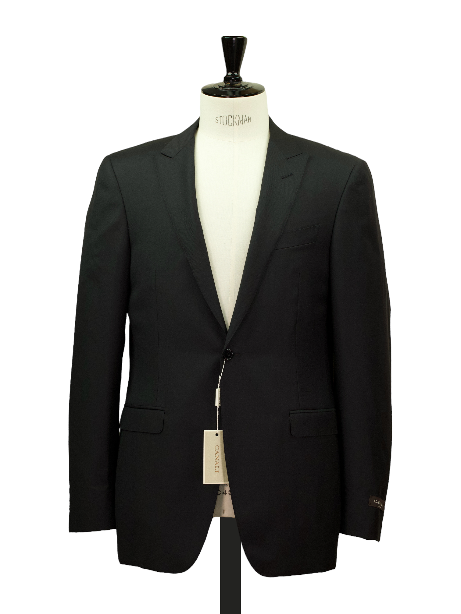 Canali Black & Grey Fine-Wool Traditional Lounge Suit