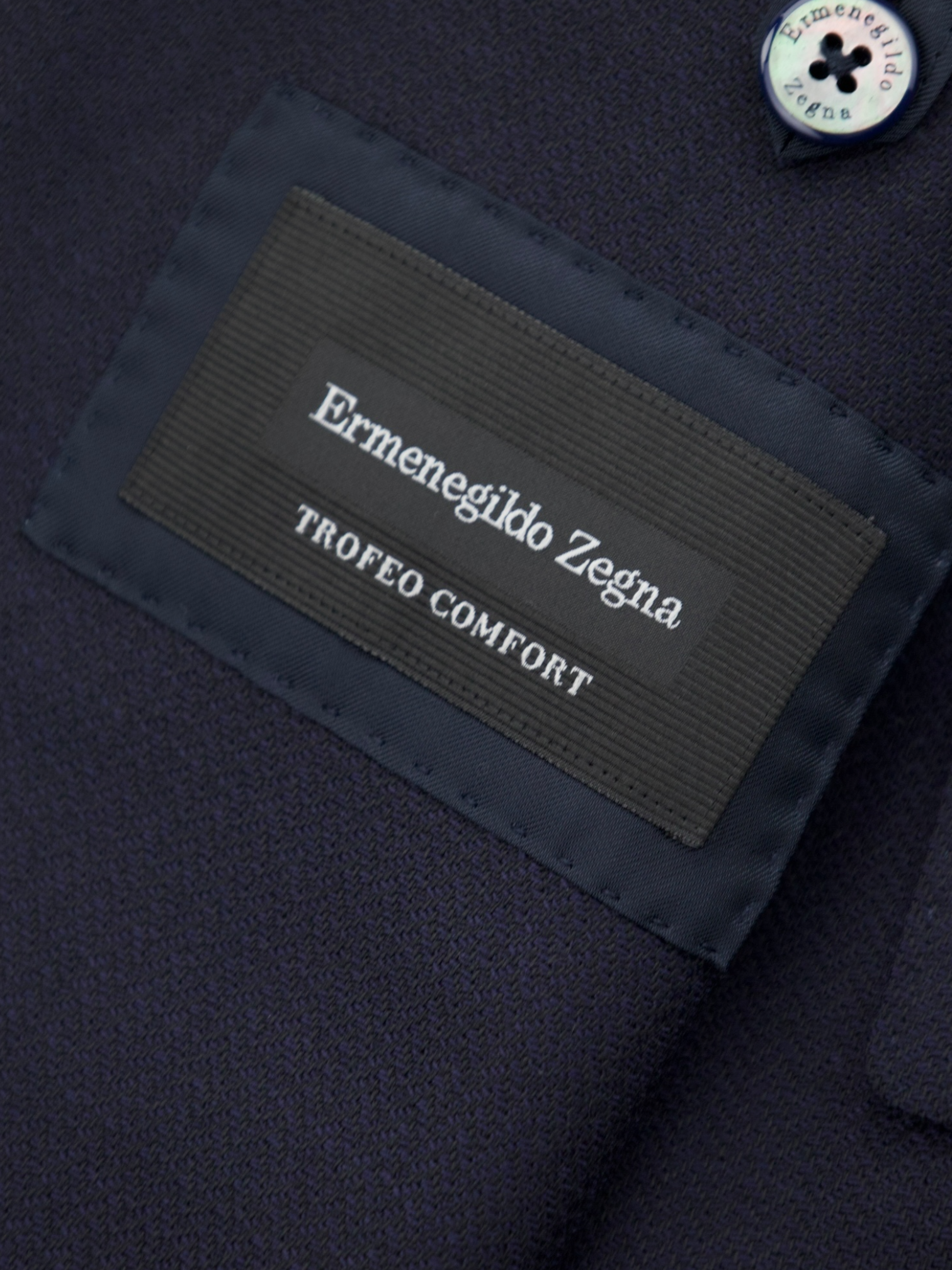 Ermenegildo Zegna Navy Wool "10 Pockets" Zig-Zag Jacket