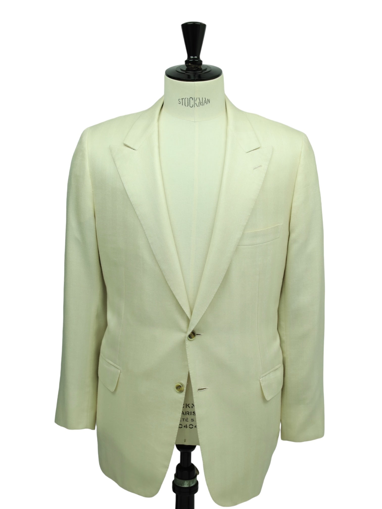 Brioni Off-White Cashmere, Silk & Linen Herringbone Jacket