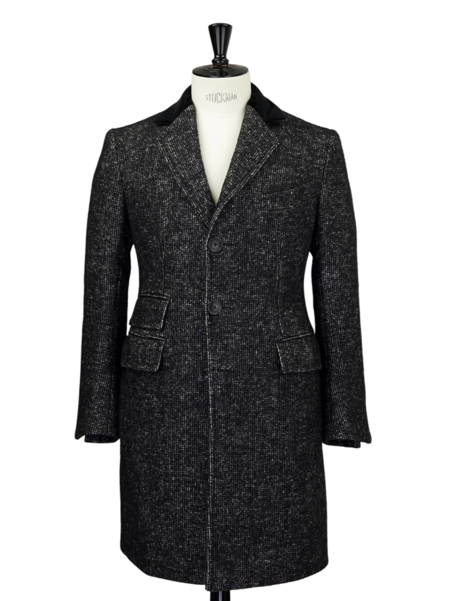 Tom Ford Grey Wool & Alpaca Micro-Structure Covert Coat