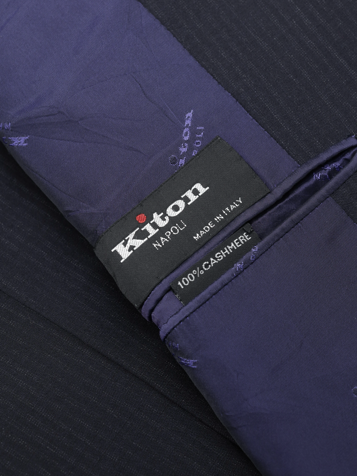 Kiton Deep Navy Lightweight Cashmere Shadow-Stripe Suit