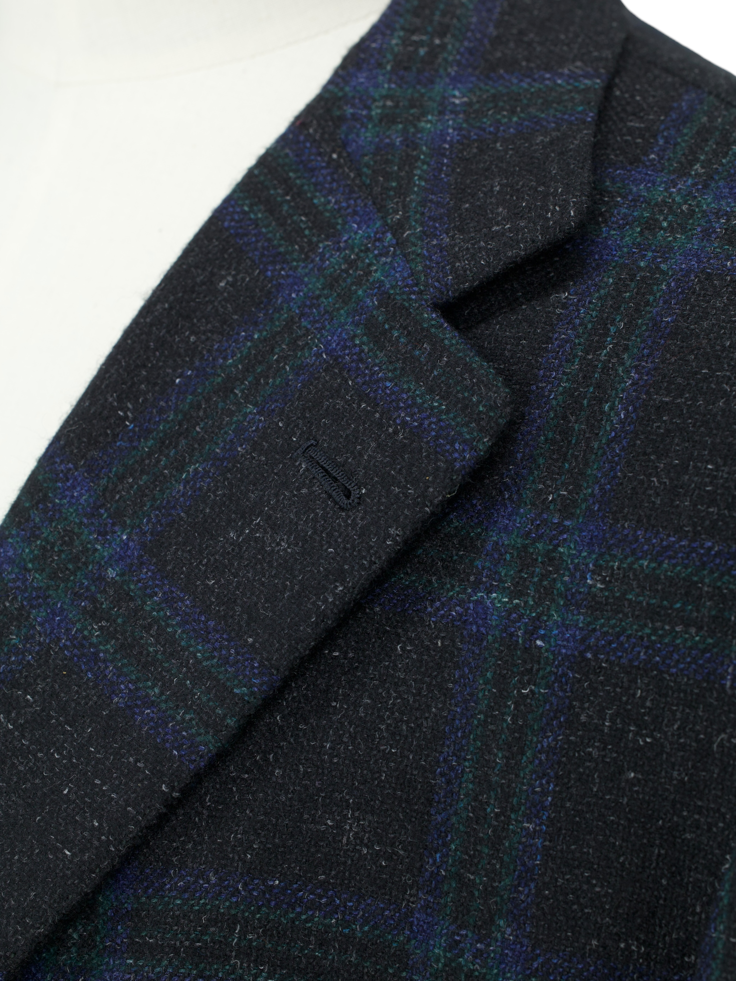 Kiton Navy & Green Cashmere, Silk Cotton & Vicuña Bolivia Windowpane Jacket