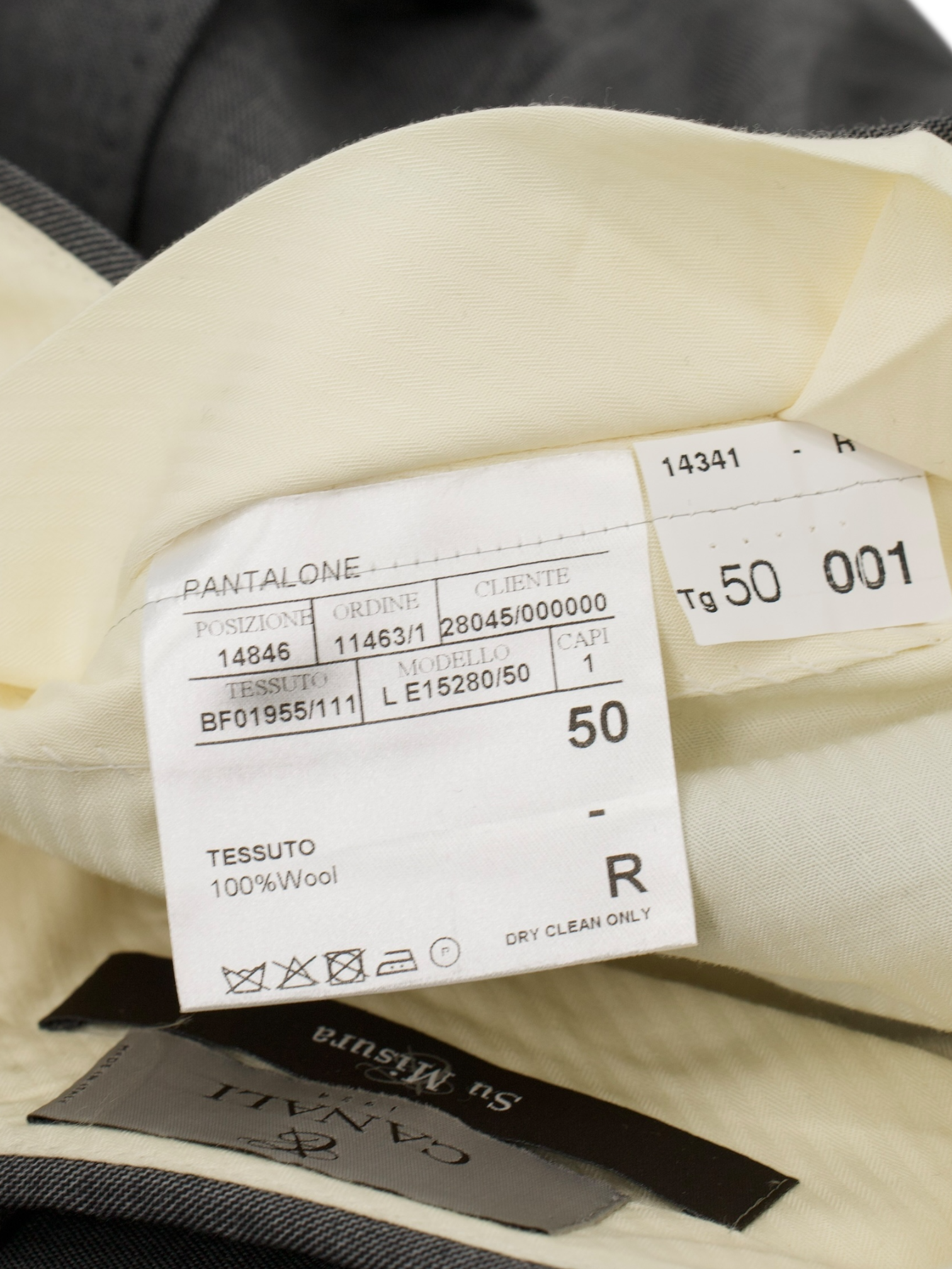 Canali Light Grey Fine-Wool Sharkskin Trousers