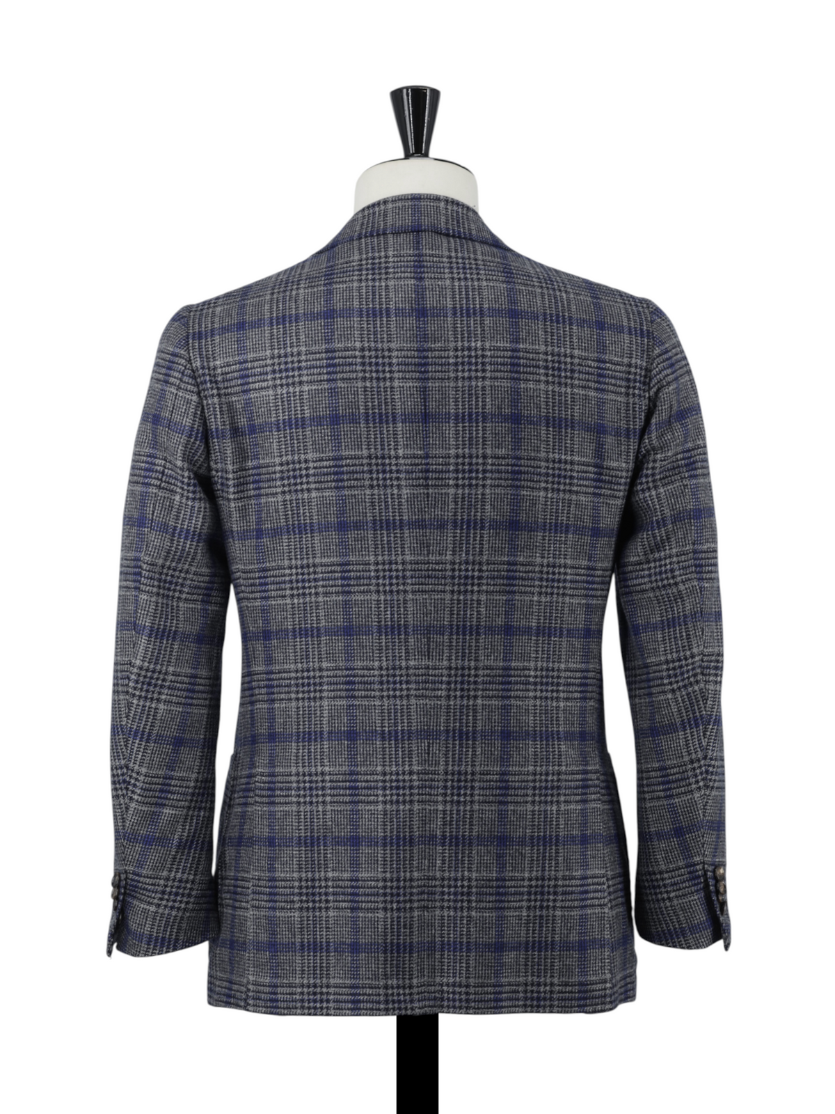 Cesare Attolini Grey & Royal Blue Pure Cashmere Prince of Wales Jacket