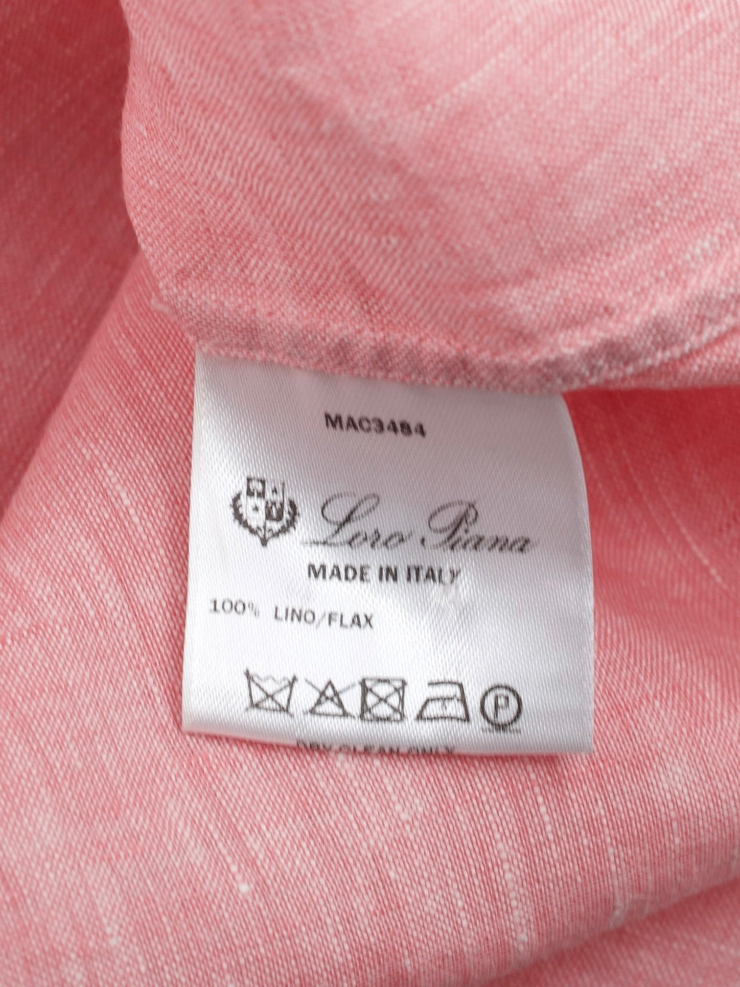 Loro Piana Pink Pure Linen Pop-Over André Shirt
