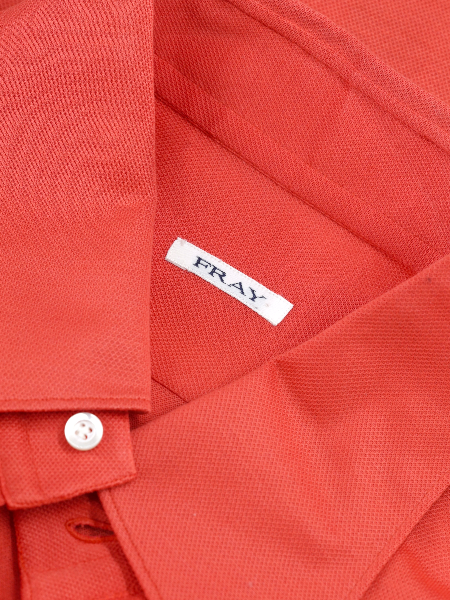 Fray Bright Coral Red Cotton-Pique Button-Down Shirt