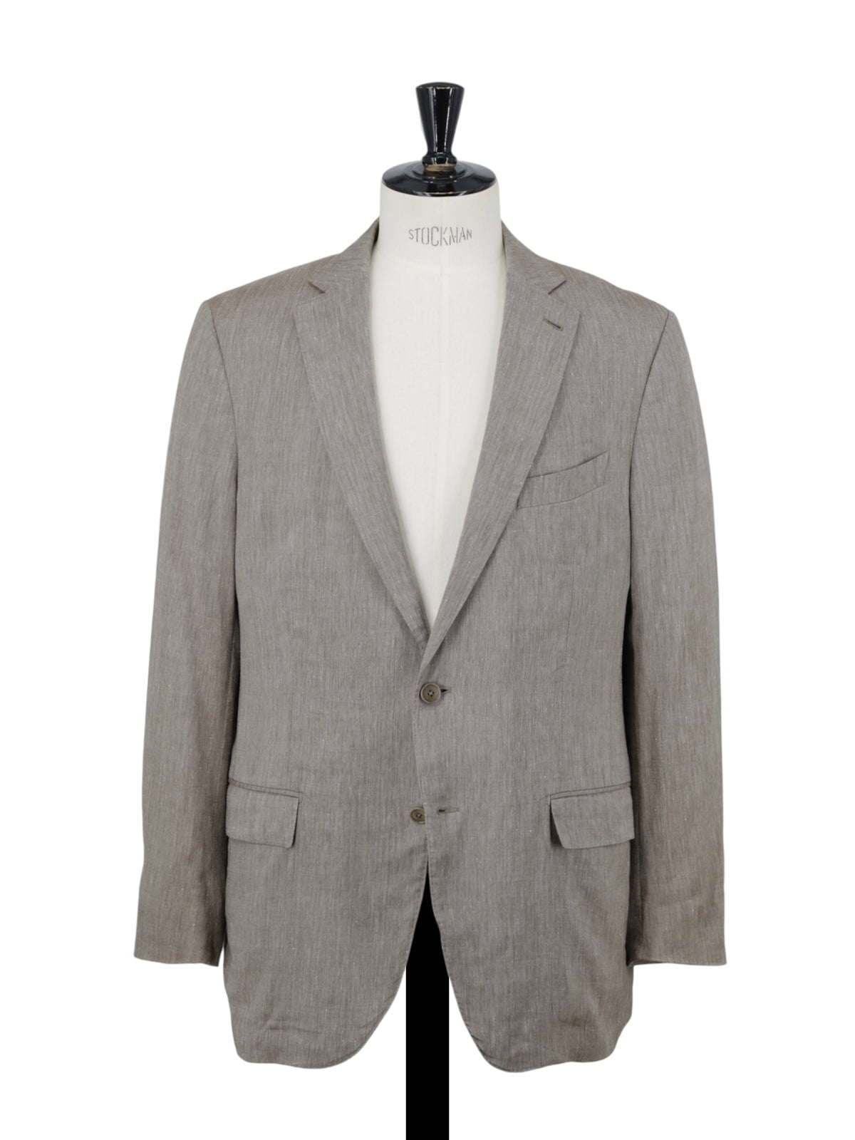 Ermenegildo Zegna Taupe Linen, Wool & Silk "Crossover" Herringbone Suit