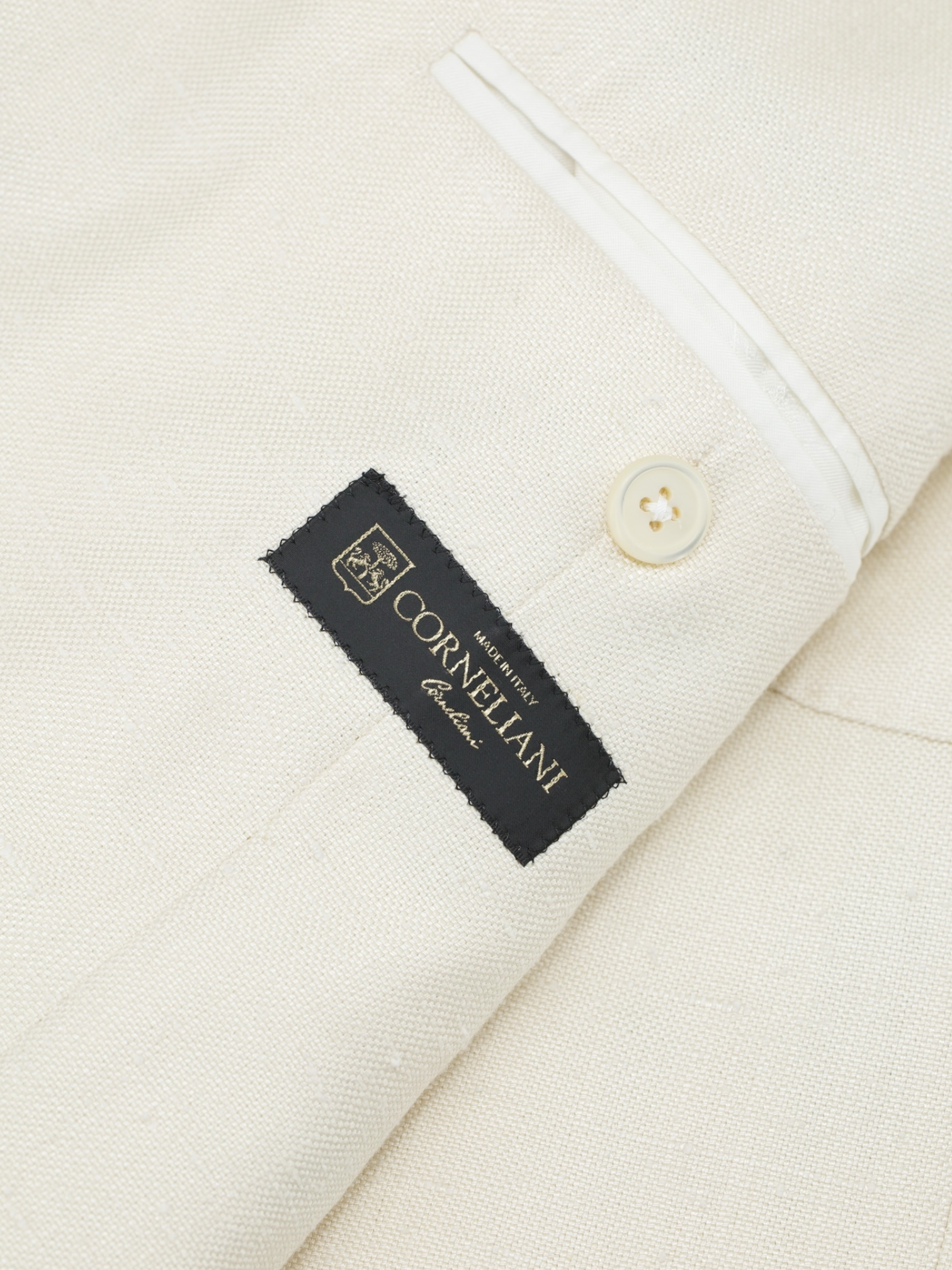 Corneliani Ivory Double Breasted Shantung-Silk Jacket