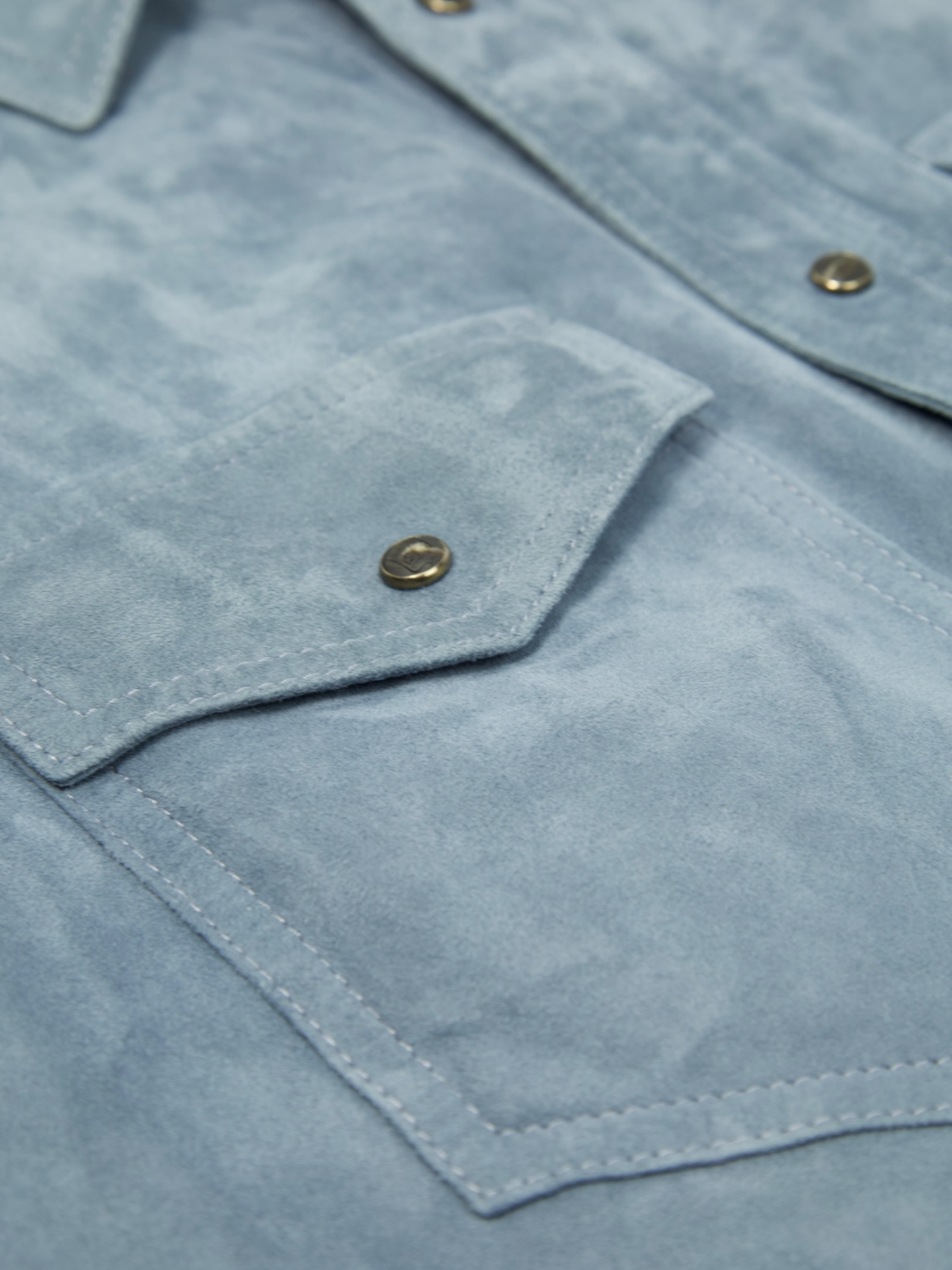 Corneliani Light Blue Lambskin Suede Overshirt