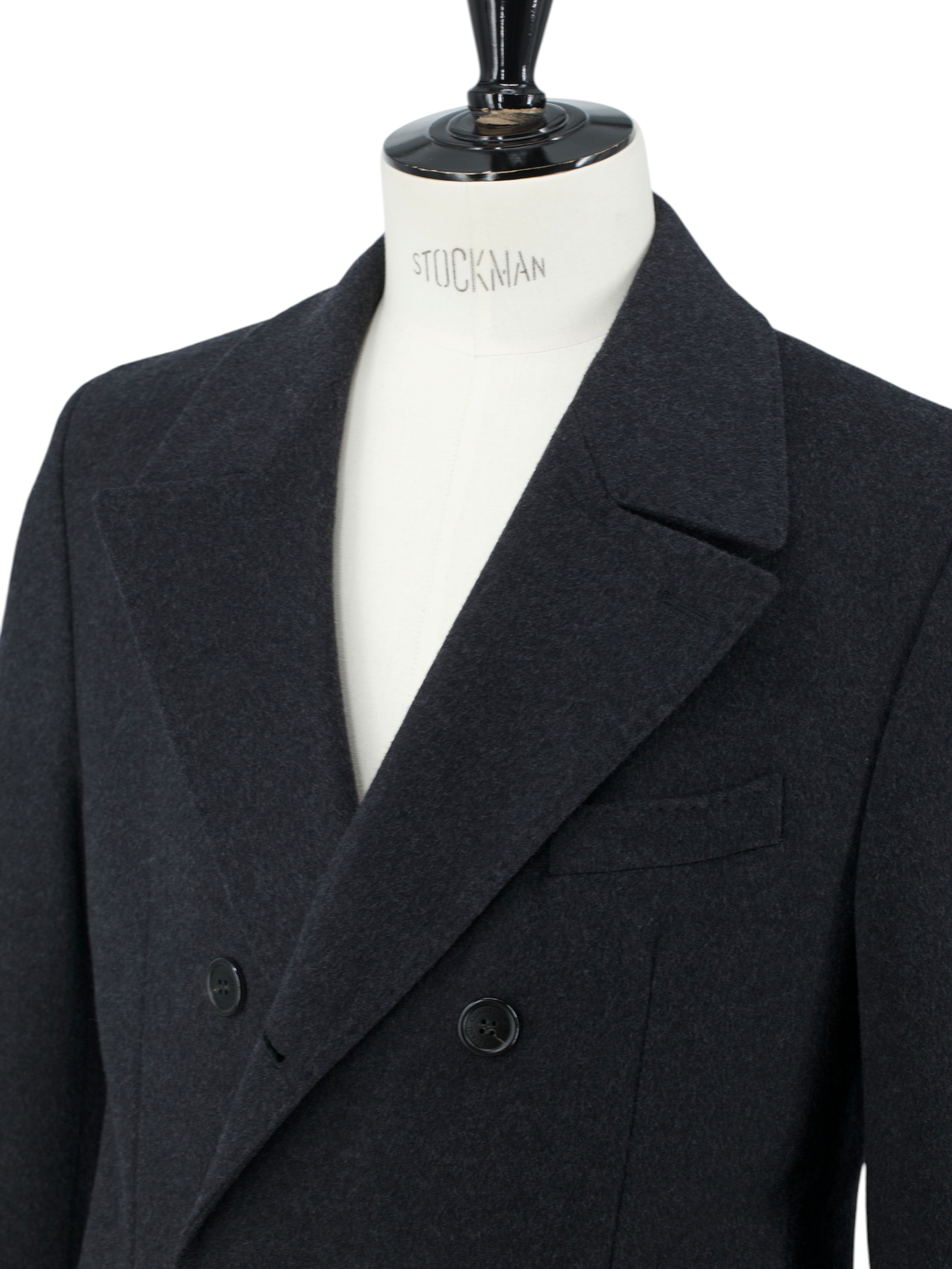 Corneliani Dark Grey Double-Breasted Virgin-Wool Polo Coat