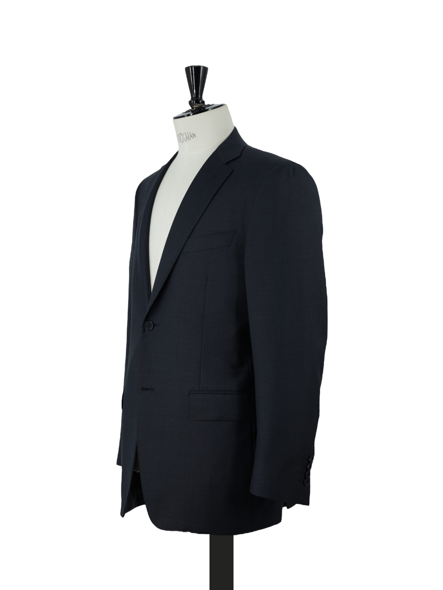 Canali Navy Extrafine-Wool Puppytooth Jacket