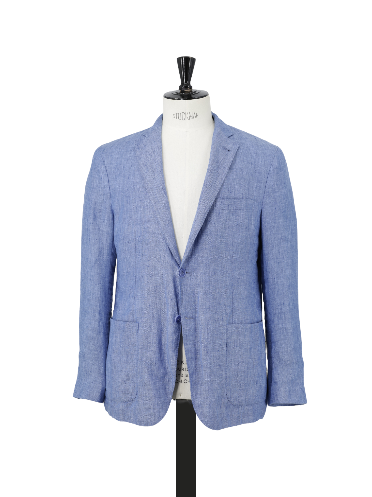 Doriani Cashmere Chambray Blue Pure Linen Melange Unconstructed Jacket