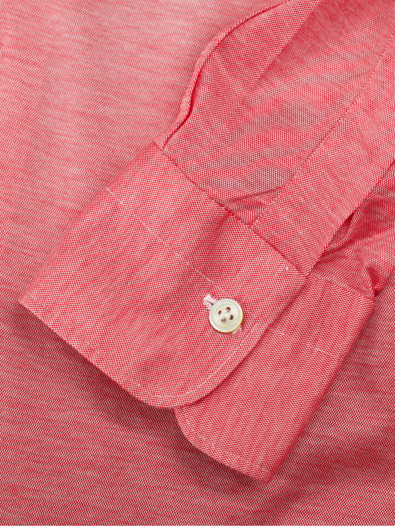 Kiton Coral Red Soft-Cotton Neapolitan Summer Shirt