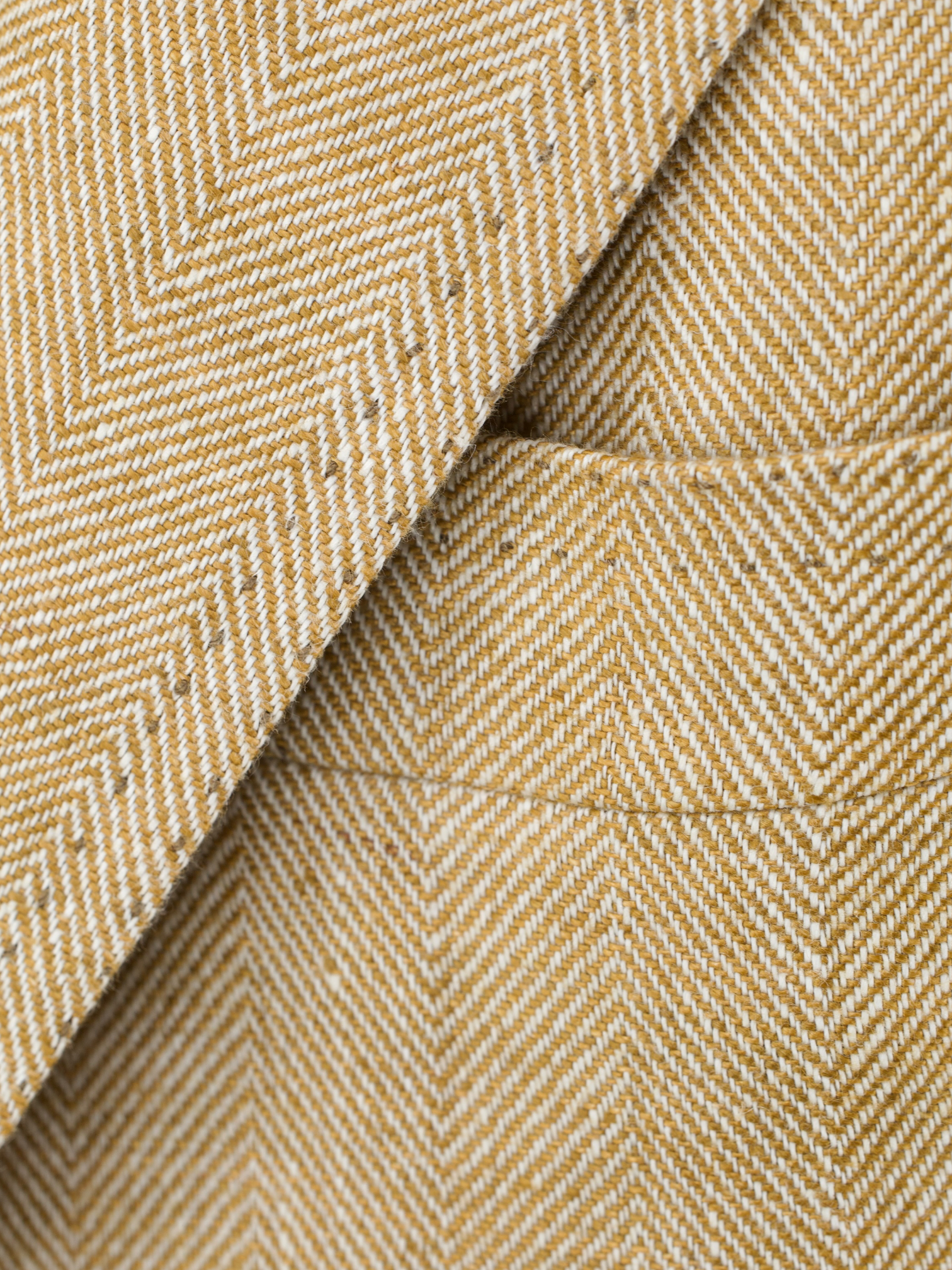 Cesare Attolini Beige Pure Linen Herringbone Summer Jacket