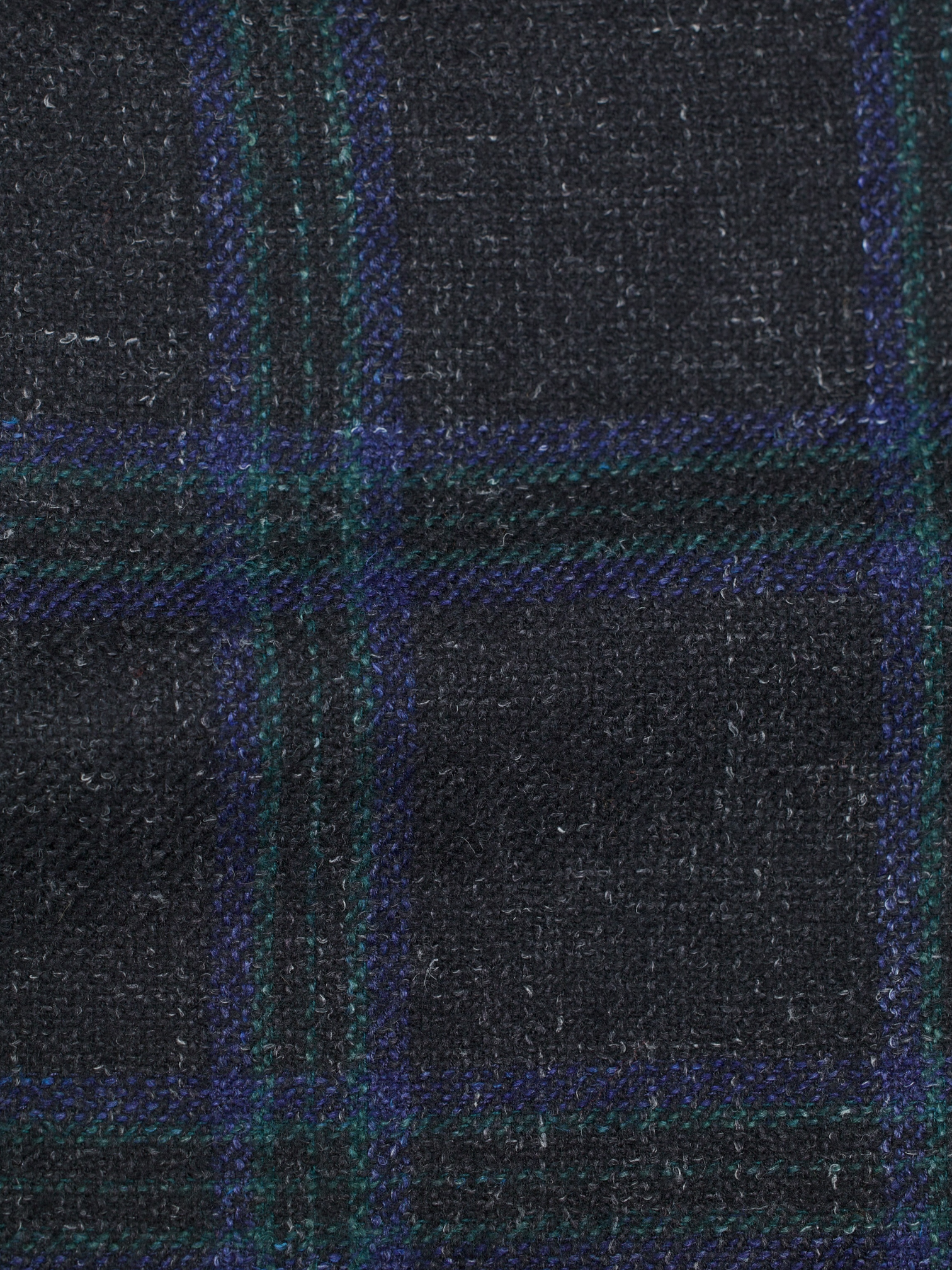 Kiton Navy & Green Cashmere, Silk Cotton & Vicuña Bolivia Windowpane Jacket