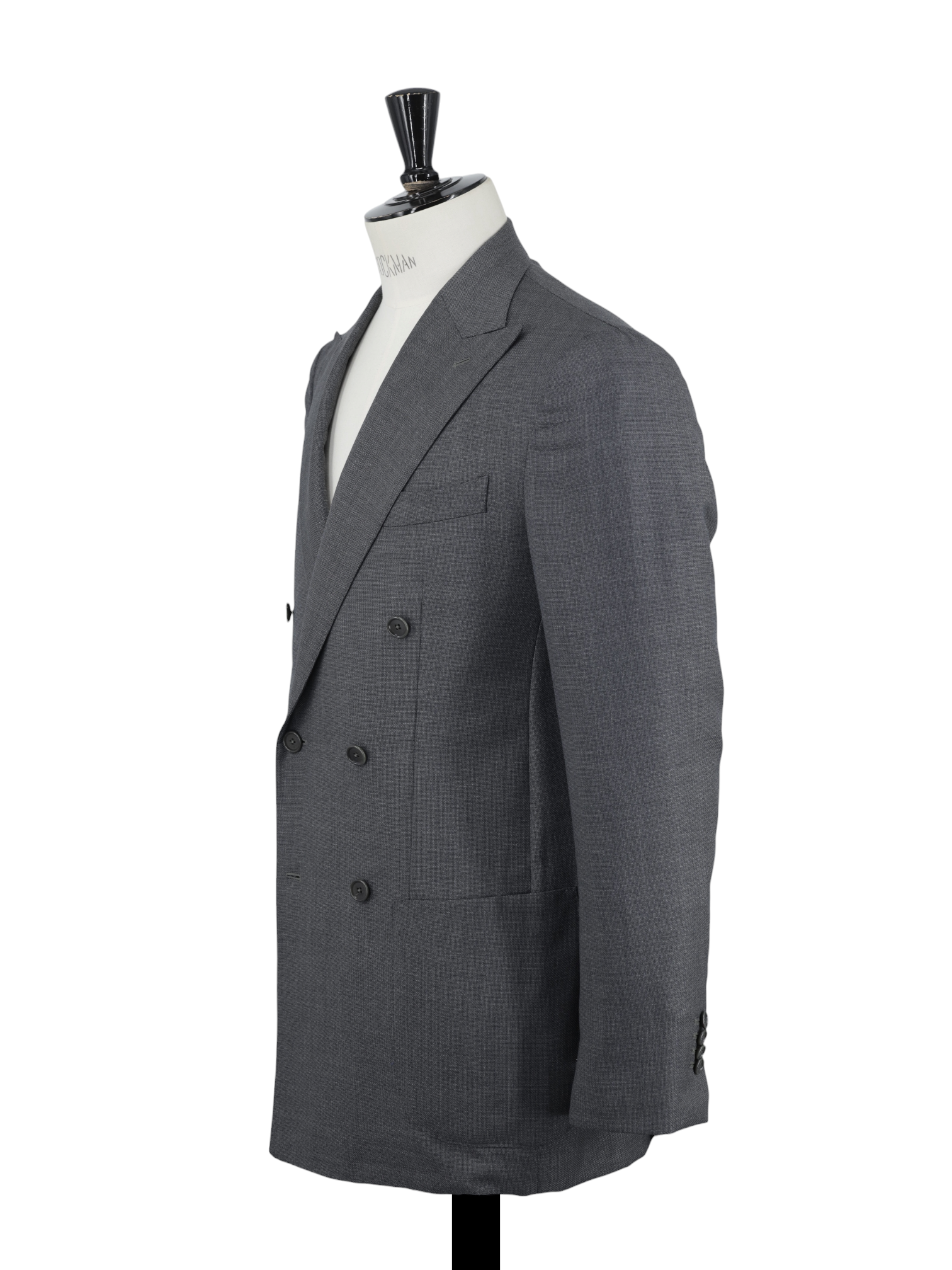 E. Formicola Dark Grey Double-Breasted Fine-Wool Lungo Suit