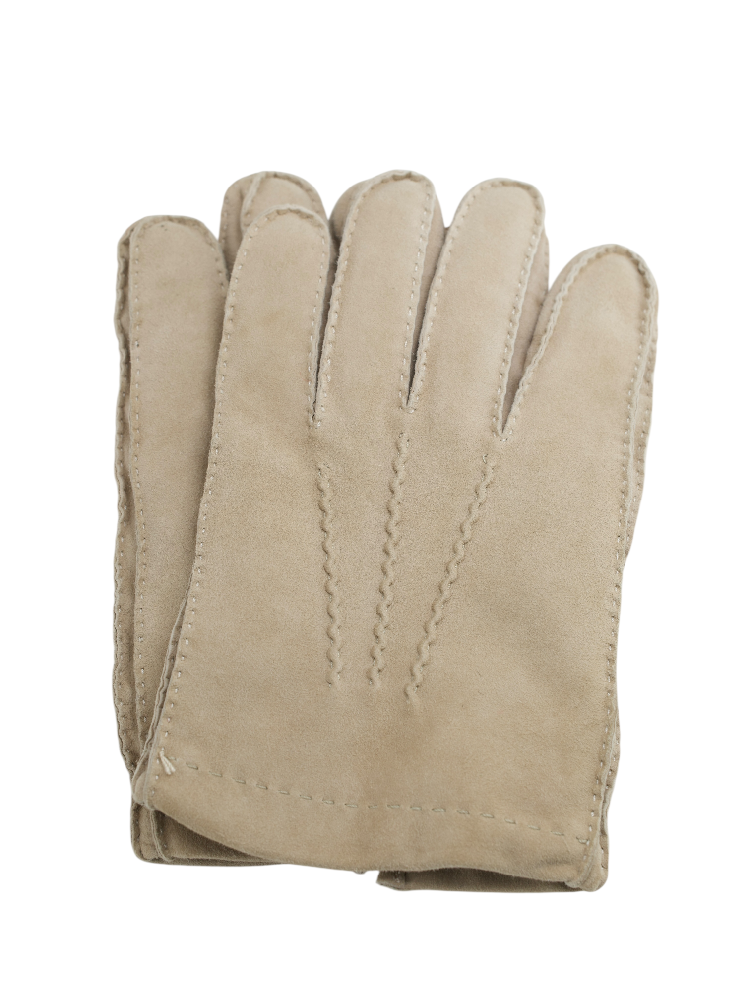 Cesare Attolini Beige Suède Cashmere-Lined Gloves