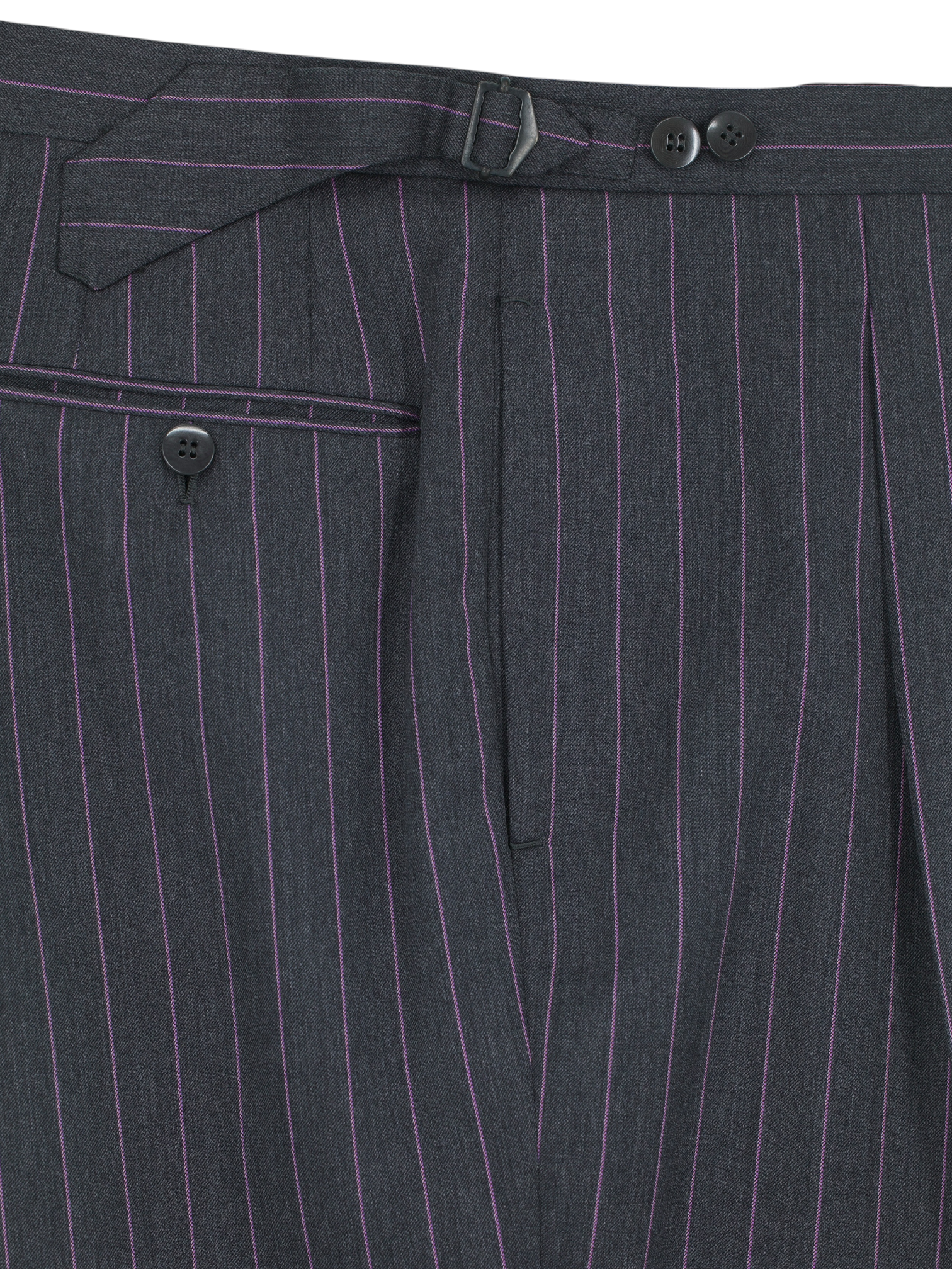 Cesare Attolini Grey & Pink Fine-Wool Double-Breasted Pinstripe Suit