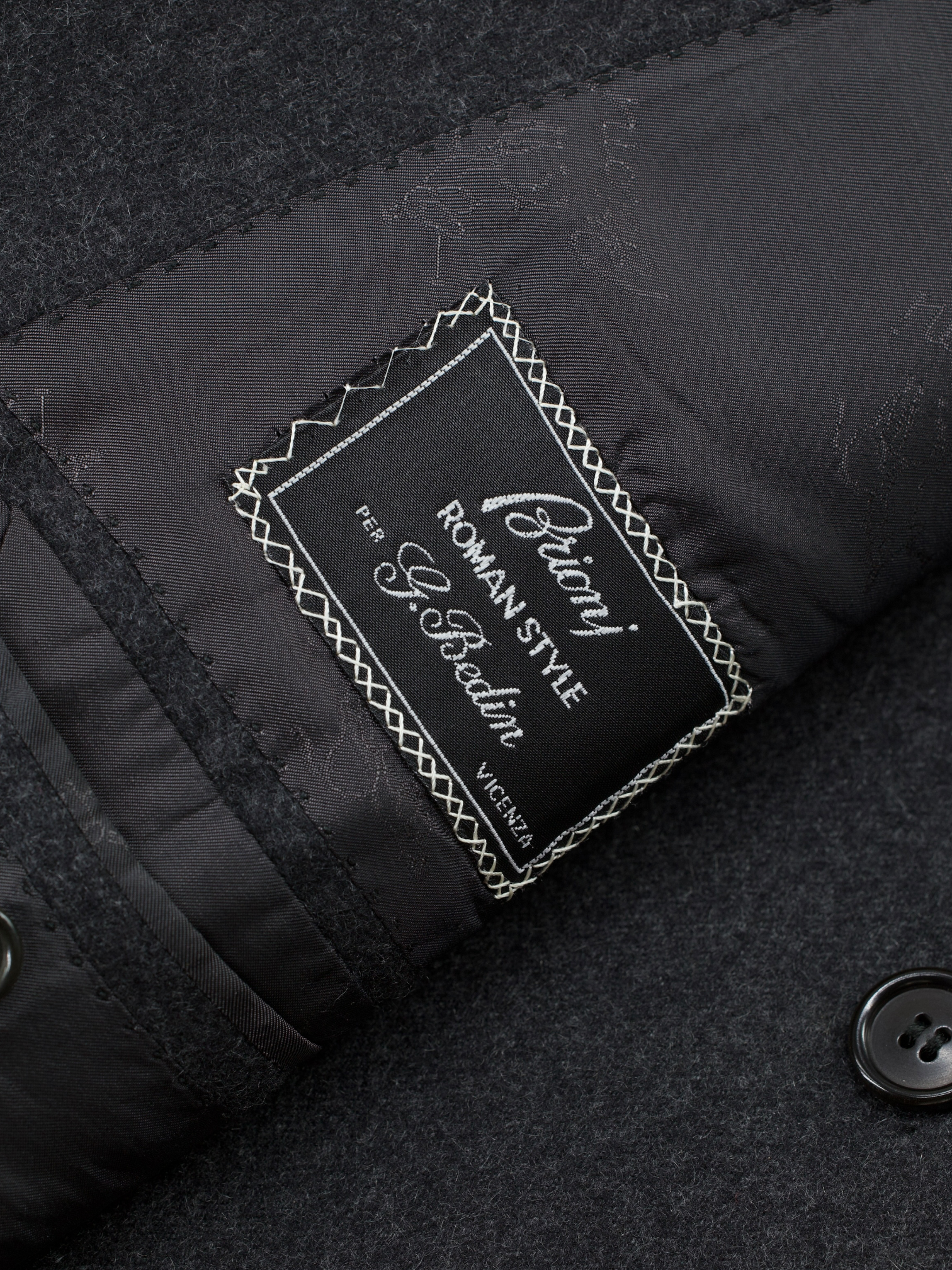 Brioni Dark Grey Vintage Double-Breasted Pure Cashmere Tiberio Jacket