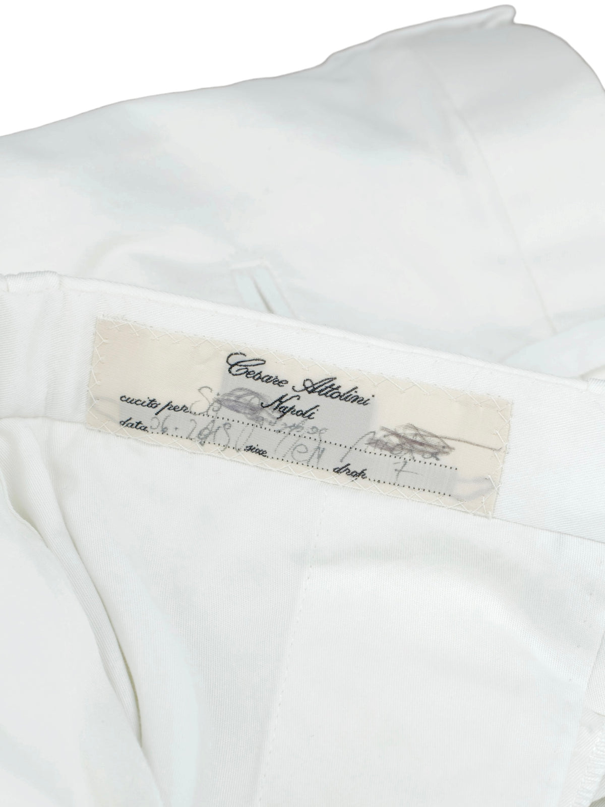 Cesare Attolini White Cotton-Twill Sartorial Trousers