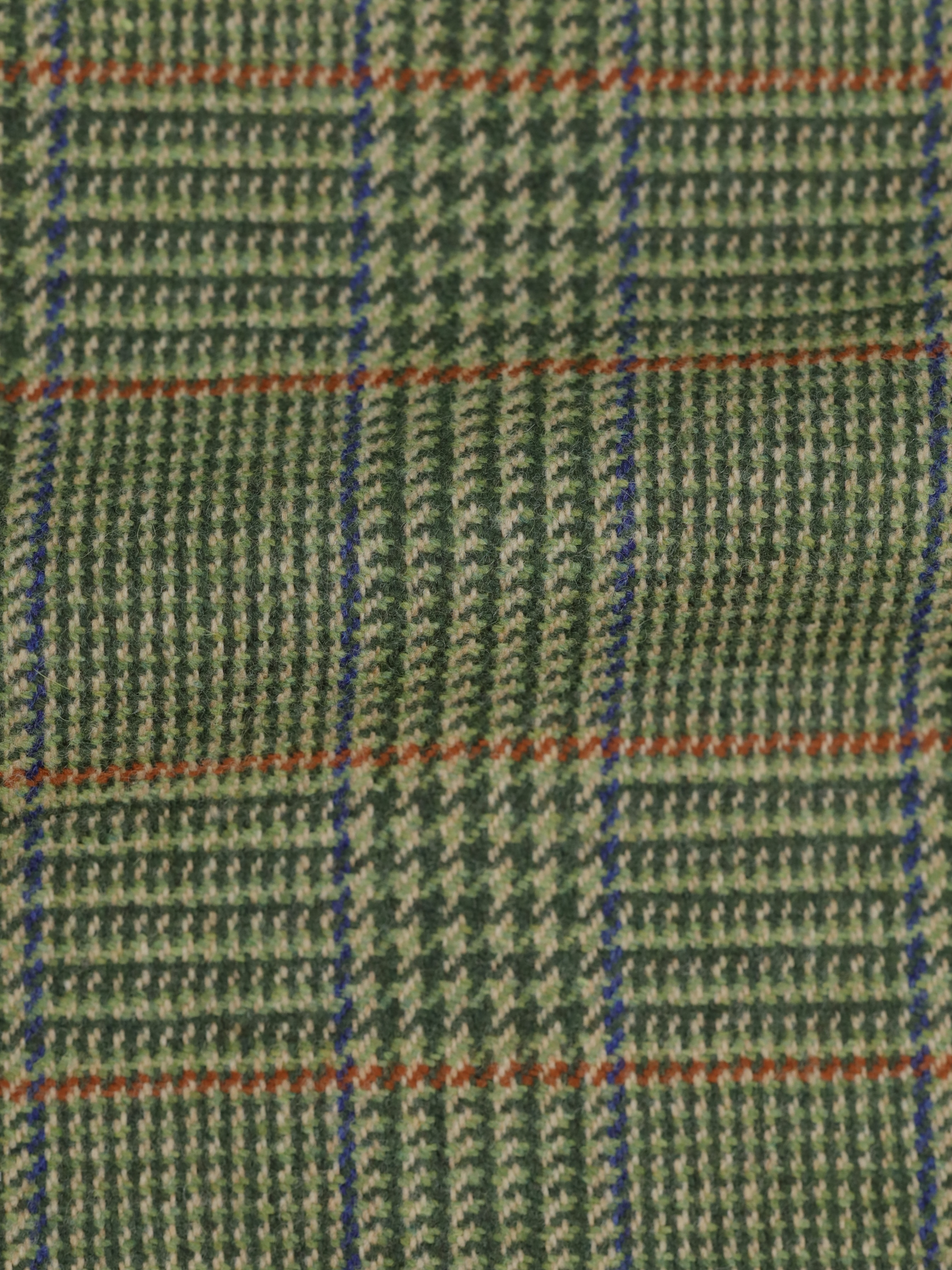 Cesare Attolini Moss Green Pure Wool Multicolor Prince of Wales Jacket