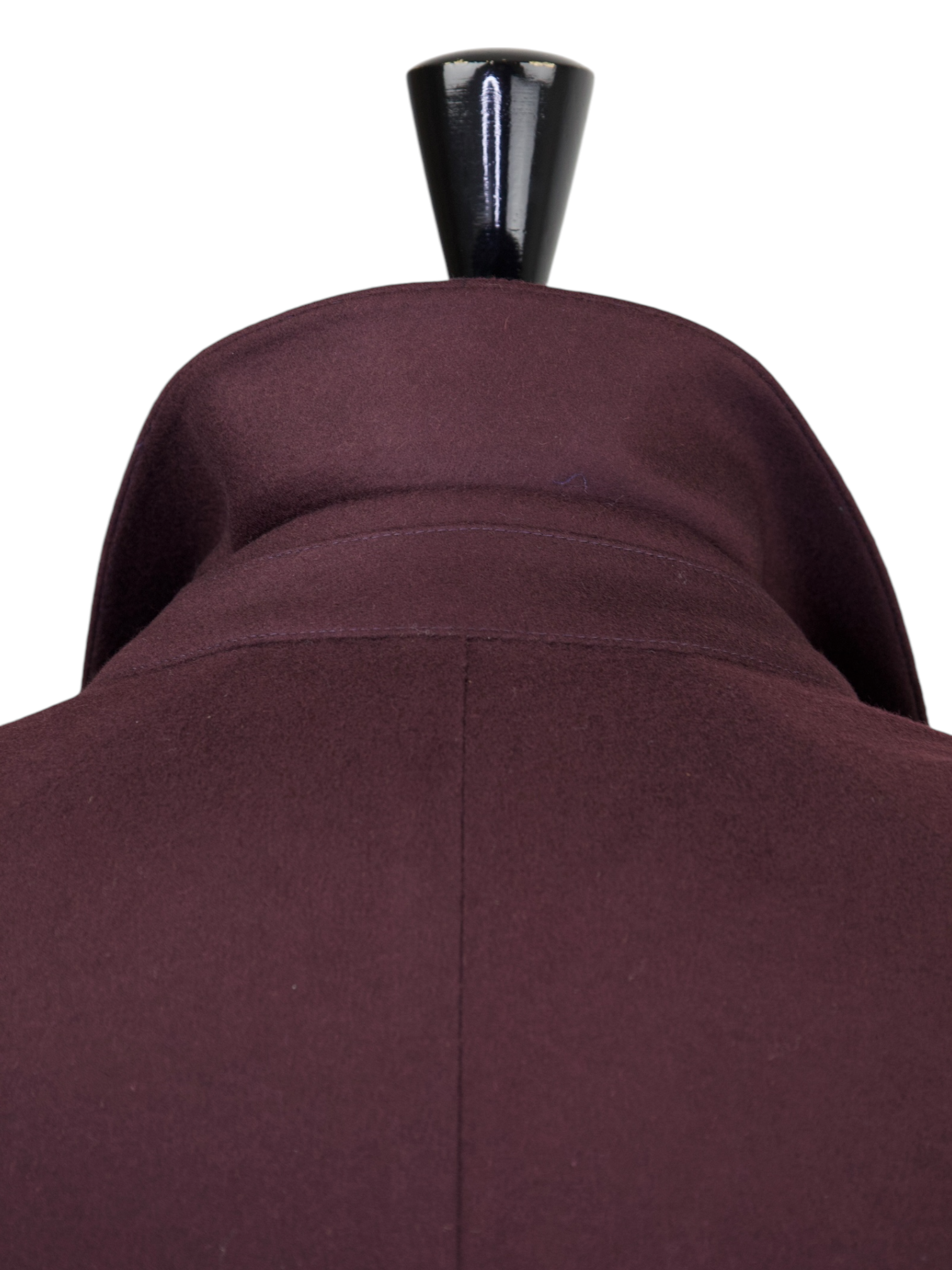 Corneliani Wine Red Extra-Fine Brushed Wool Belted Carcoat