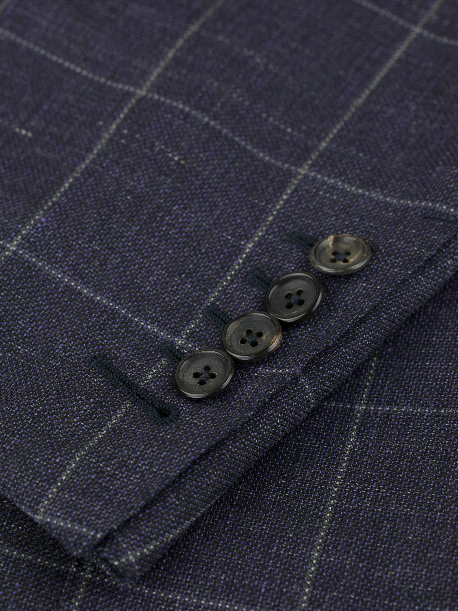 Tom Ford Dark-Indigo Wool, Linen & Silk Windowpane Windsor Jacket