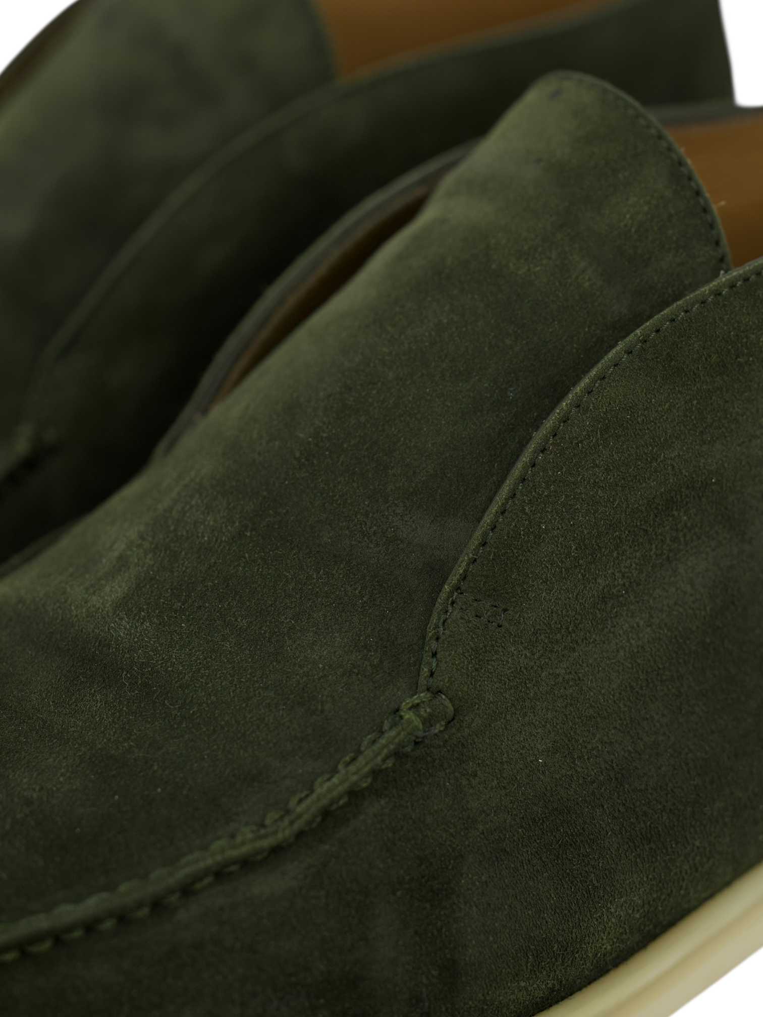 Loro Piana Cucunci Green Suede Open Walk Ankle Boots