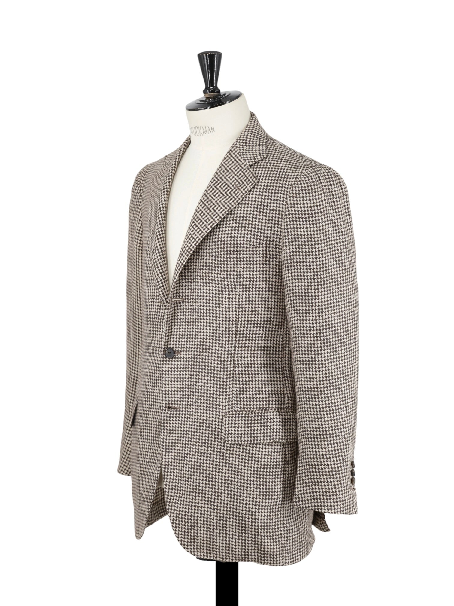 Cesare Attolini Light Brown Pure Linen Pied de Poule Summer Jacket
