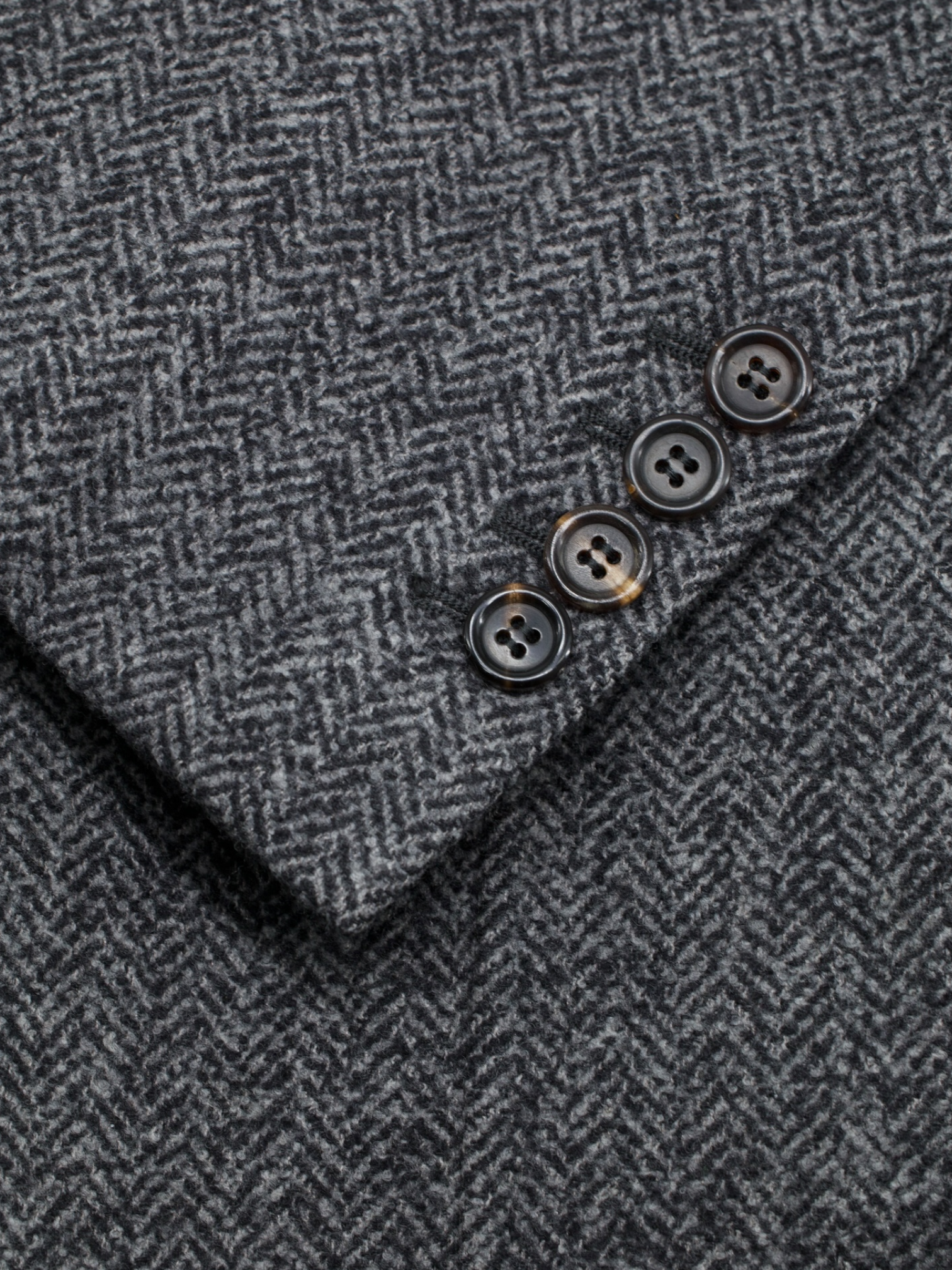 Brunello Cucinelli Grey Wool, Silk & Cashmere Herringbone Jacket