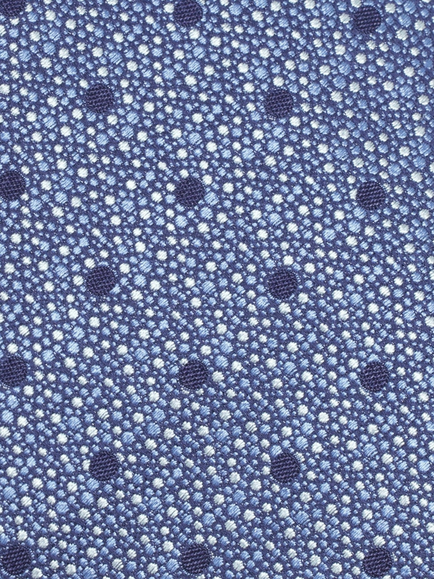 Canali Blue & White Silk Multi-Dot Tie