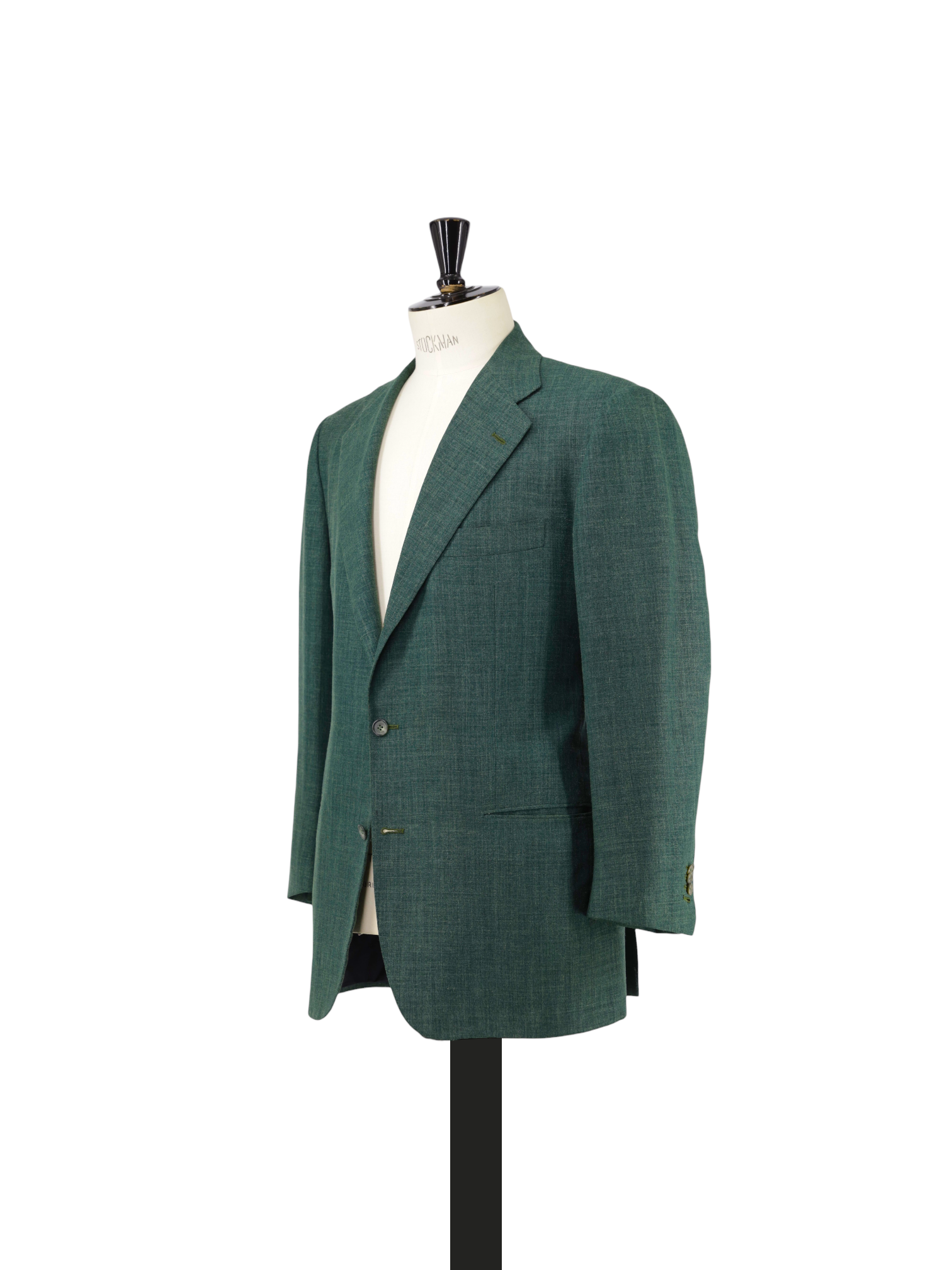 Kiton Verdigis Green Wool & Linen Melange Jacket