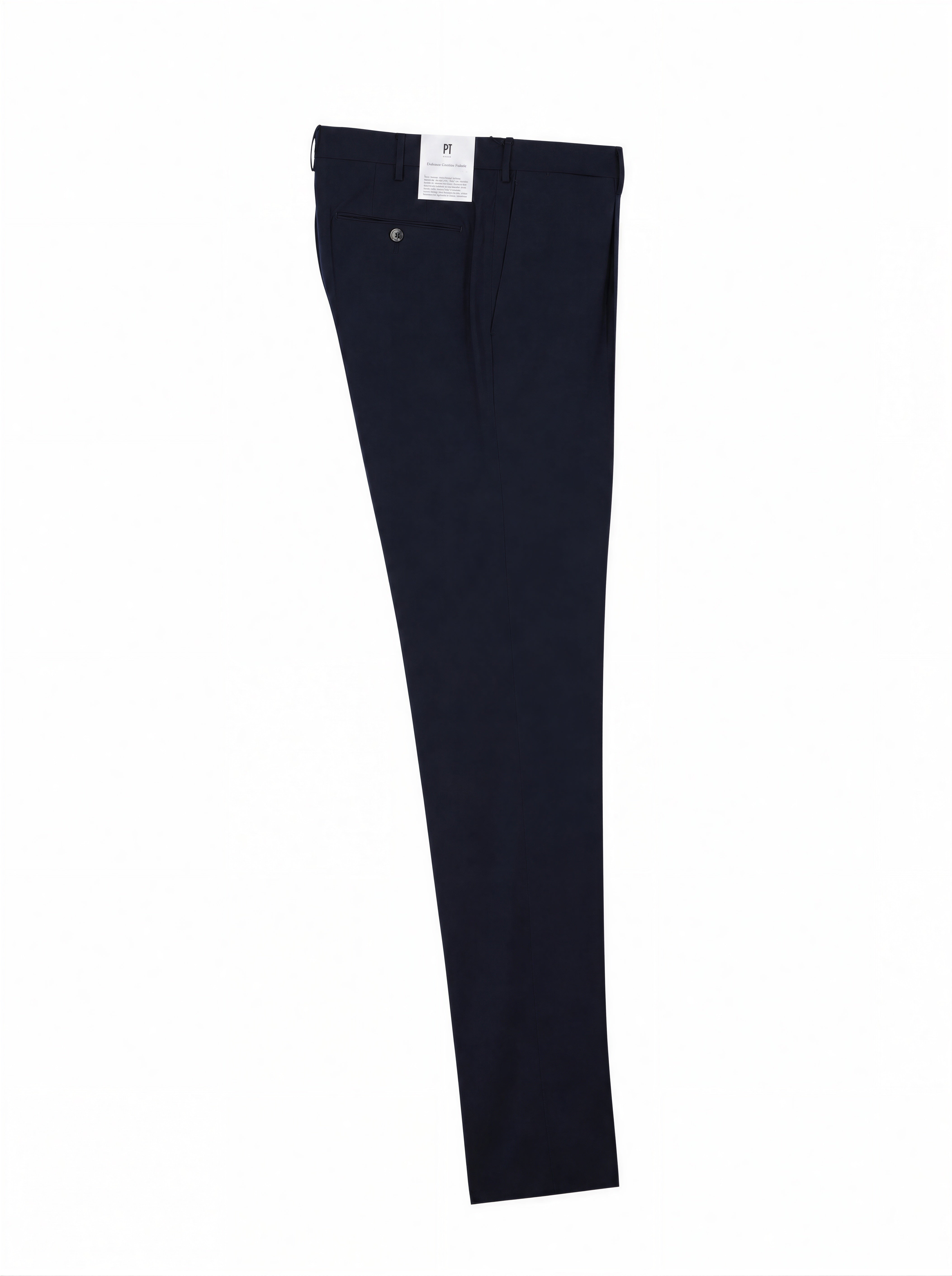PT01 Navy Fleece Wool & Silk Pleated Trousers