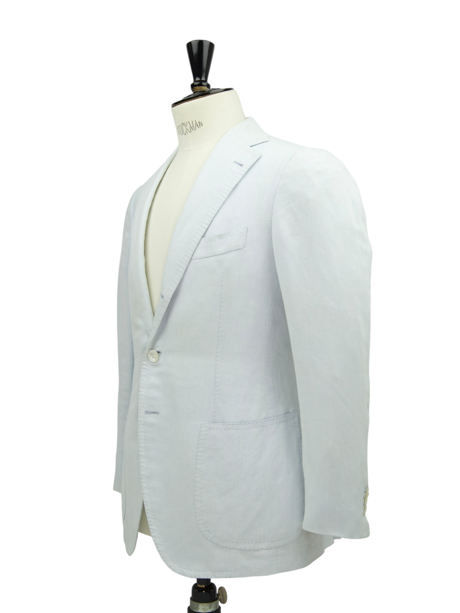 Cesare Attolini Ice Blue Linen & Cotton Herringbone Suit